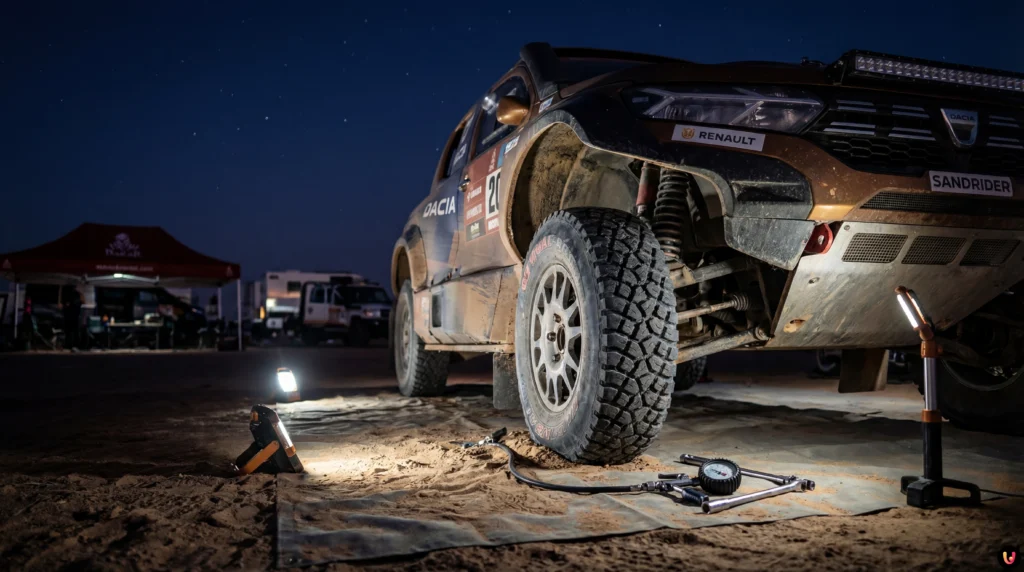 Dakar 2026 : Sébastien Loeb confirme sa stratégie pour la fin du rallye Sébastien Loeb au bivouac du Dakar 2026 avec l'équipe Dacia Sandriders.