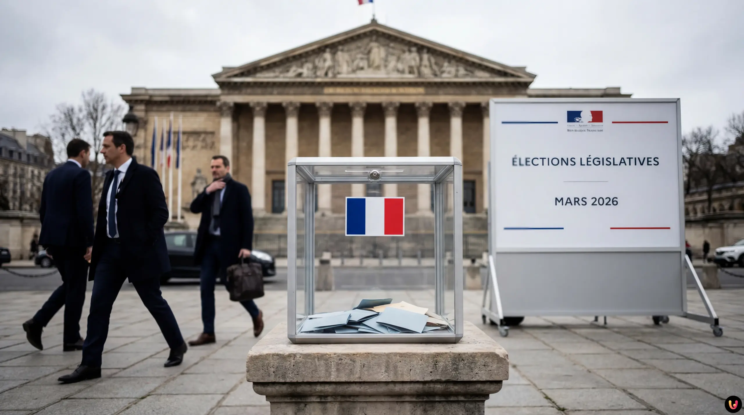 Dissolution Assemblée nationale et élections 2026 Façade du Palais Bourbon, siège de l'Assemblée nationale française.