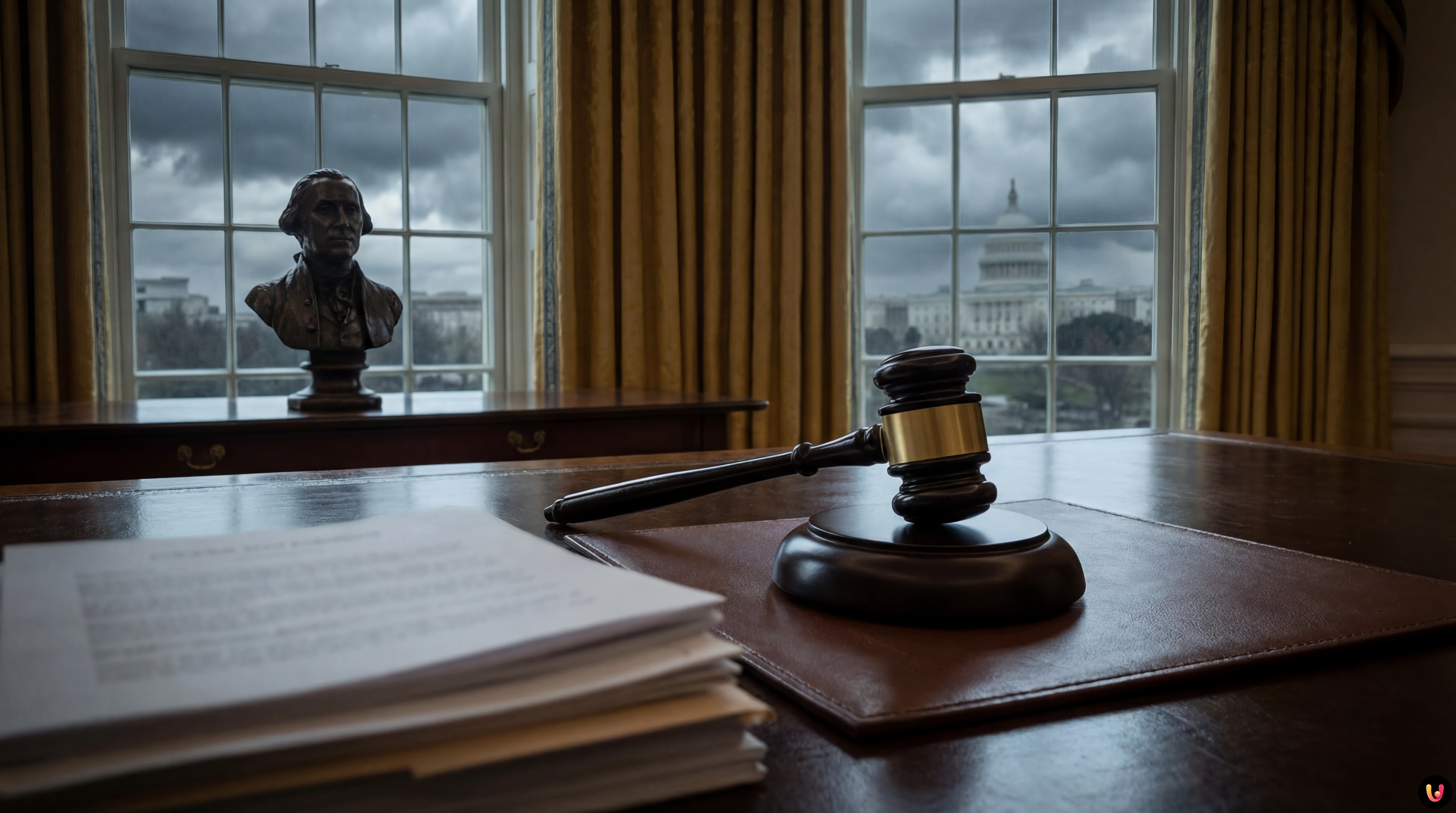 Primo piano del Presidente Donald Trump mentre discute la politica estera USA