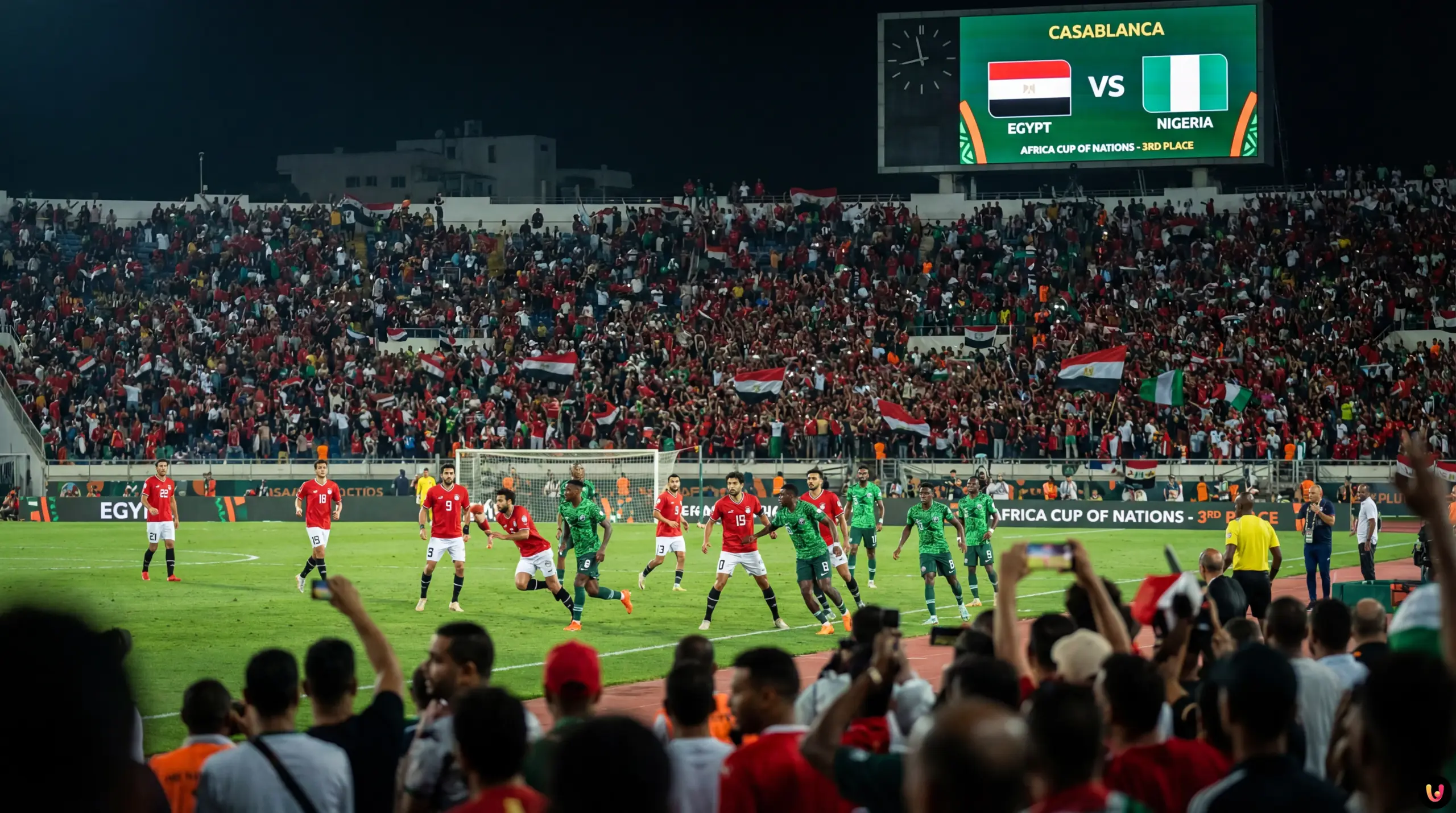 Grafica del match Egitto contro Nigeria finale 3&deg; posto Coppa d'Africa
