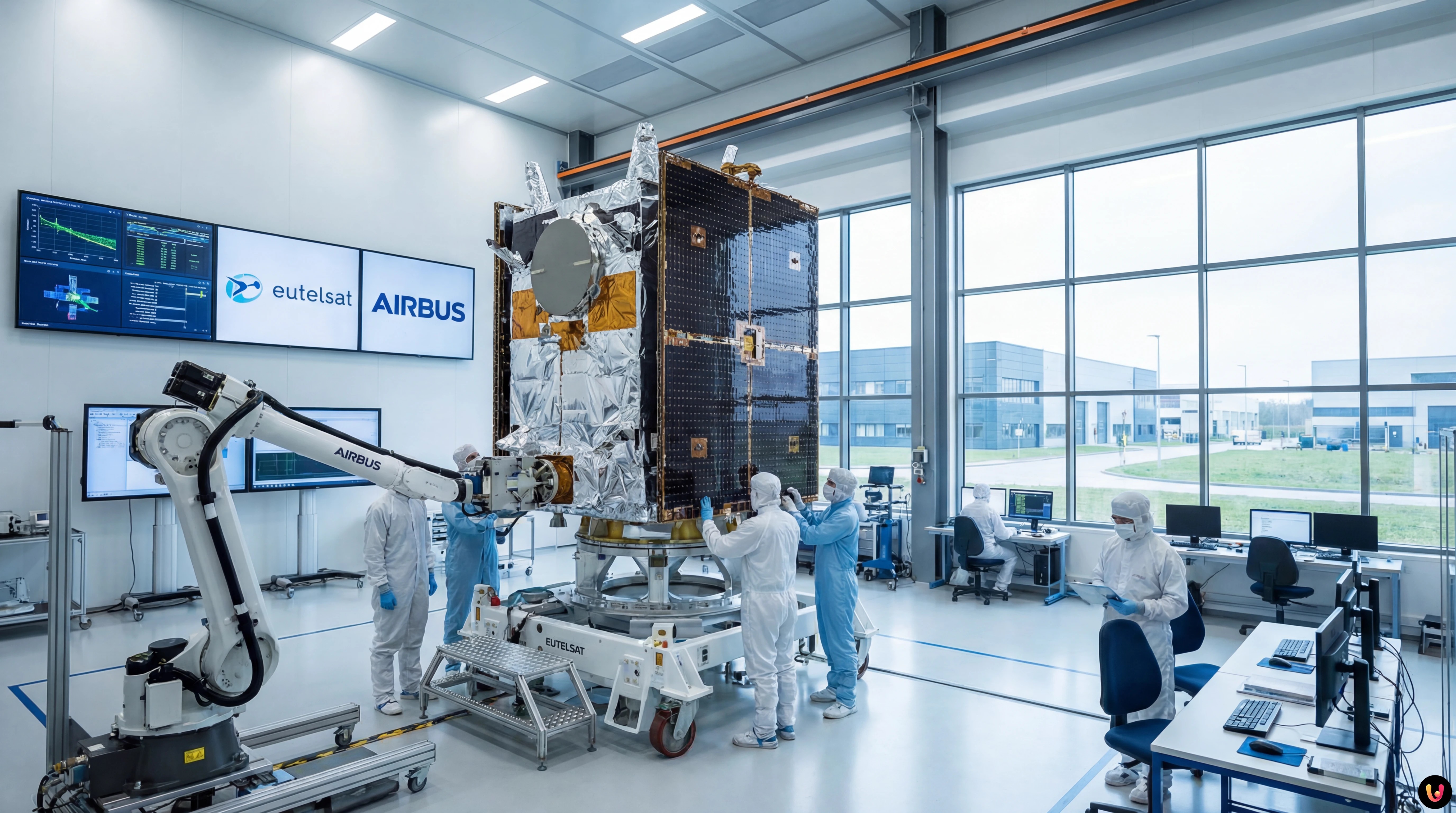 Illustration des satellites OneWeb d'Eutelsat con&ccedil;us par Airbus