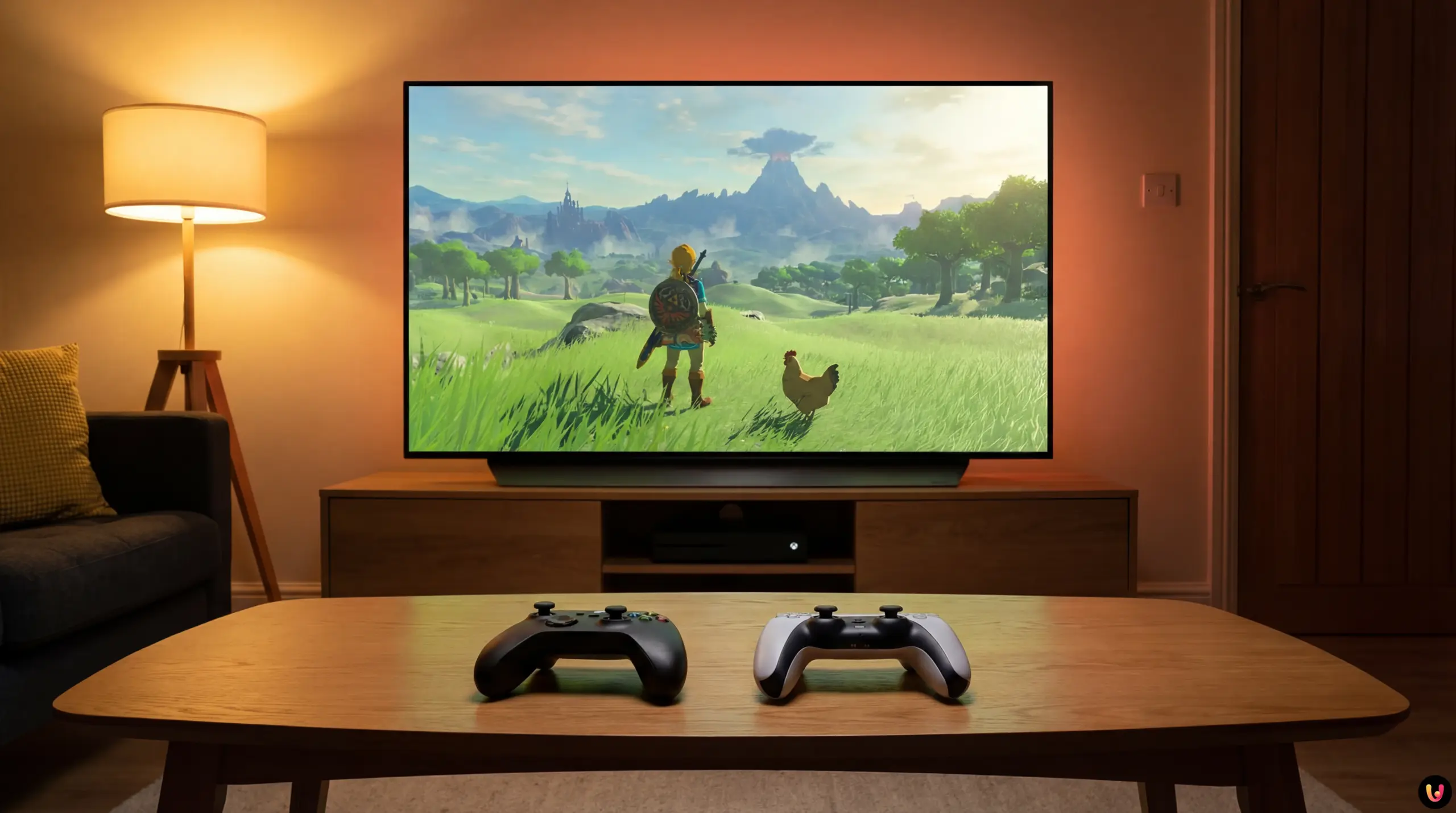 Fable Spielszene mit Heldin in Albion und Logos von Xbox und PlayStation 5