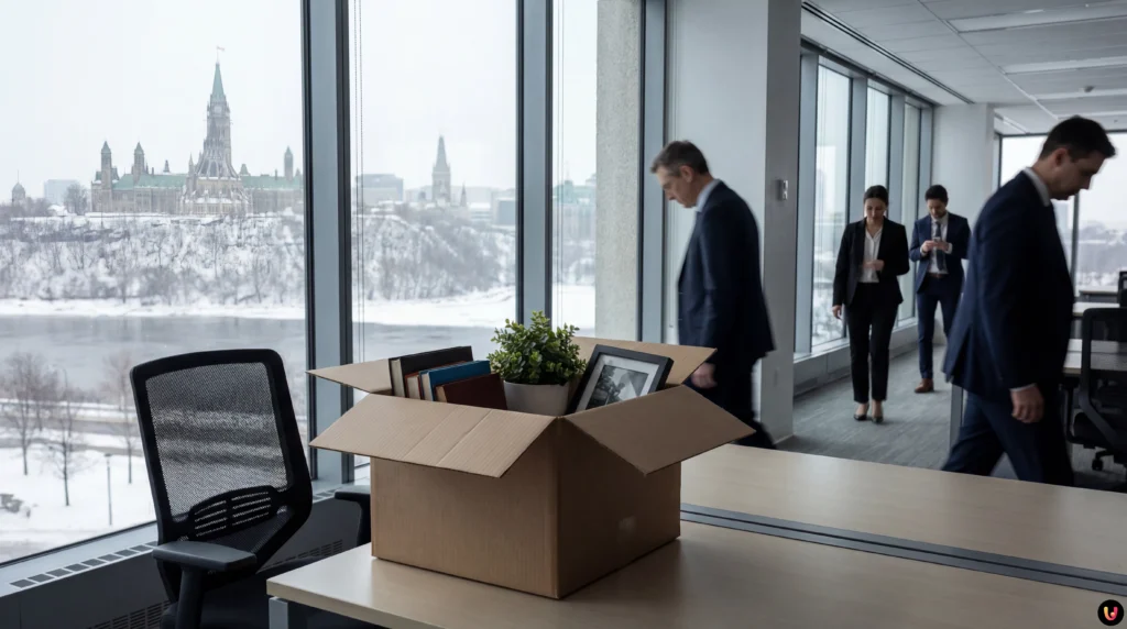 Canadian Parliament Hill in Ottawa symbolizing federal public service cuts