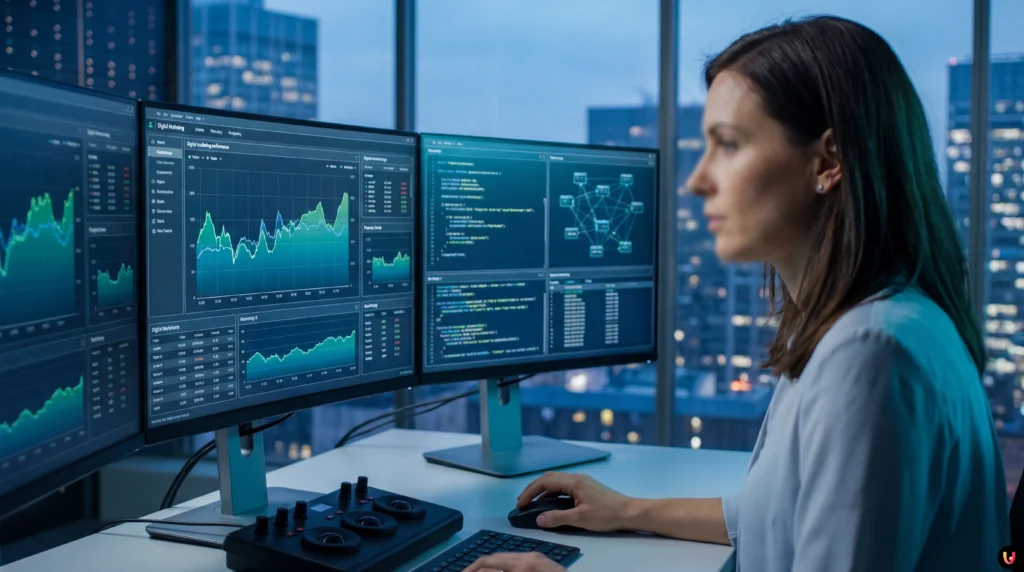 Feedback Loop Marketing : Ingénierie des Systèmes et Enchères PID Schéma technique illustrant le marketing comme un système dynamique d'ingénierie