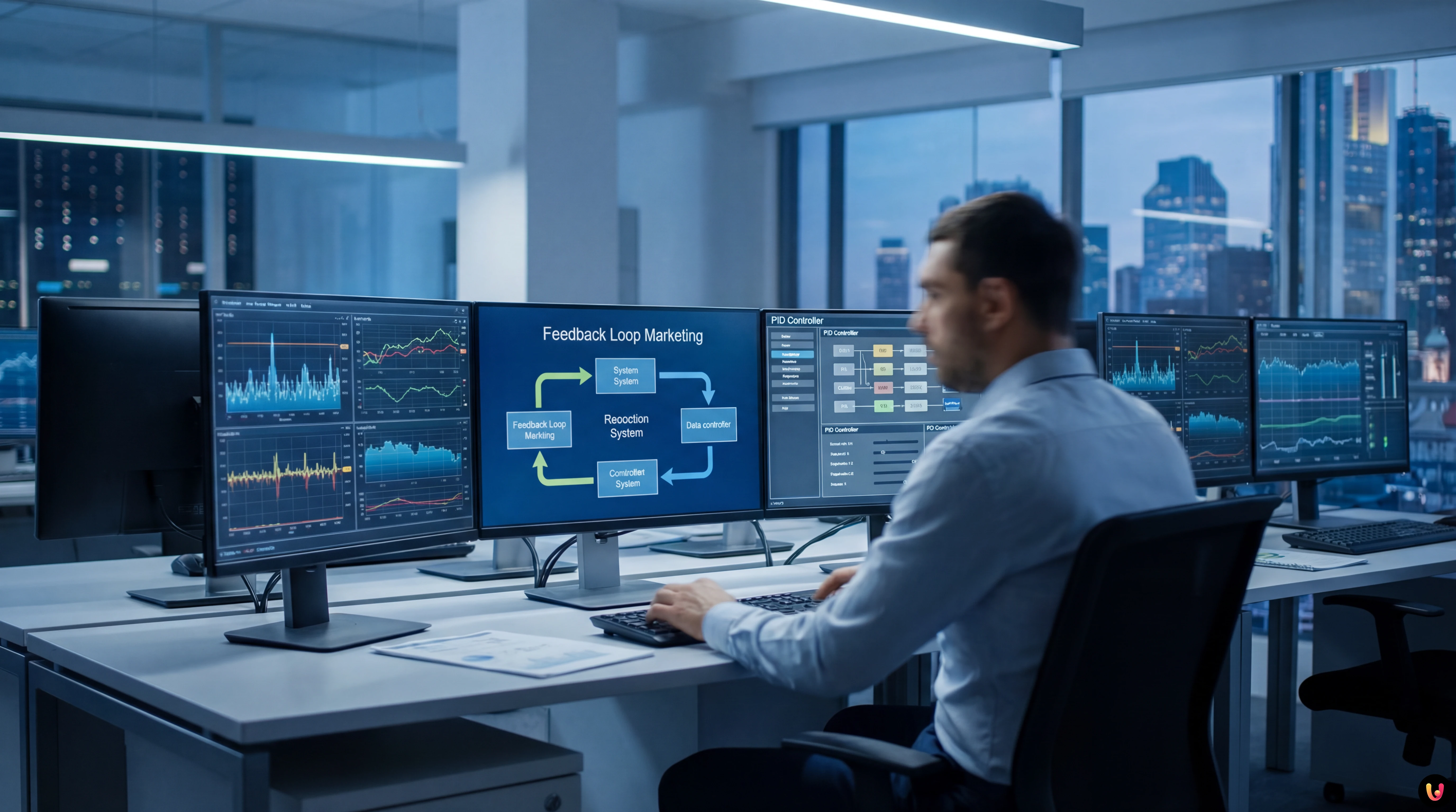Sistem Feedback Loop Marketing și Licitare PID Diagramă de control automat aplicată pe bugetele de marketing digital