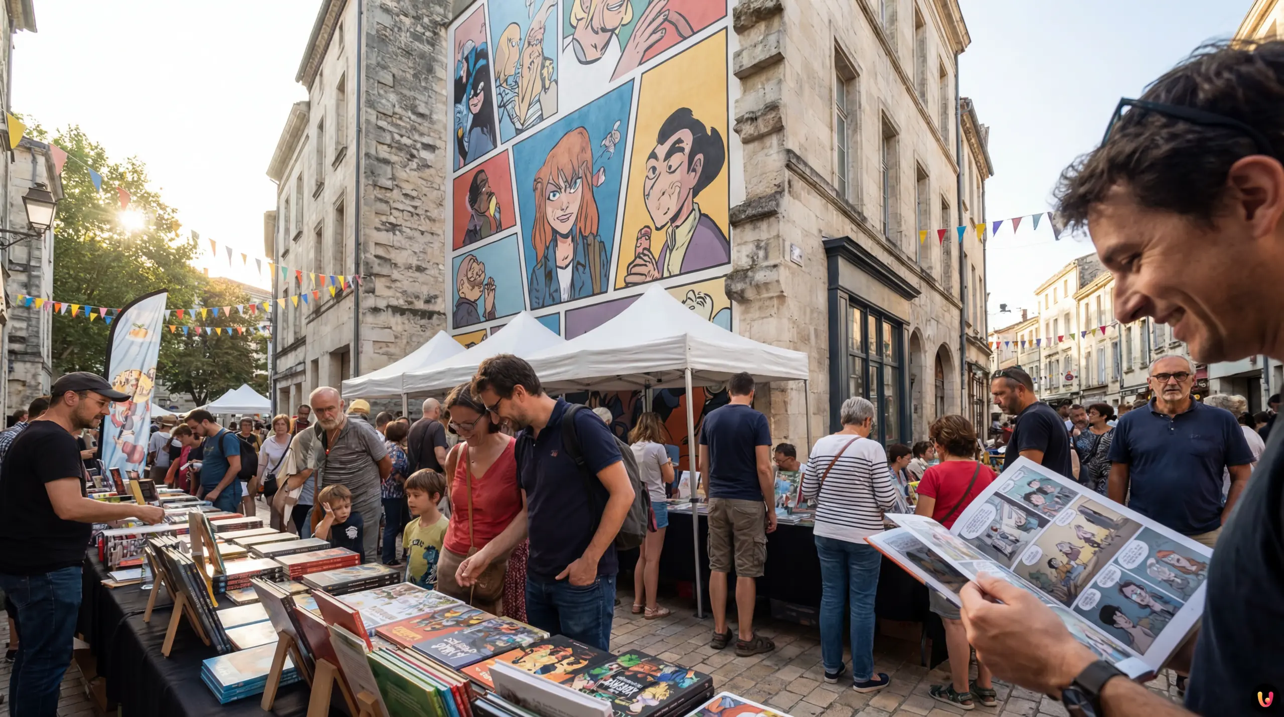 Festival BD Angoulême 2027 : La renaissance confirmée Vue d'ensemble du Festival International de la Bande Dessinée d'Angoulême et ses visiteurs.