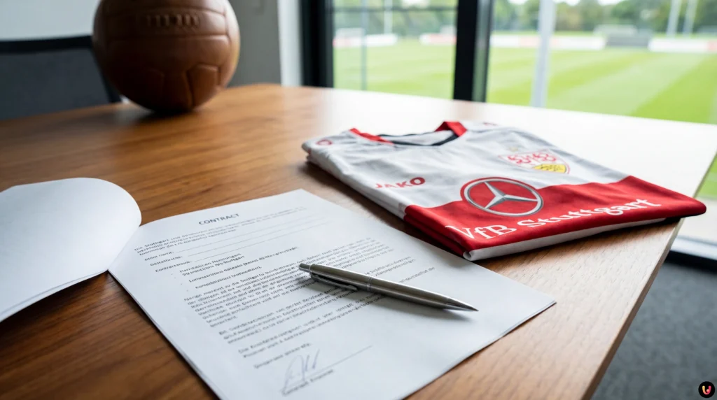 Gabriel Zarrella im Trikot des VfB Stuttgart auf dem Fu&szlig;ballplatz