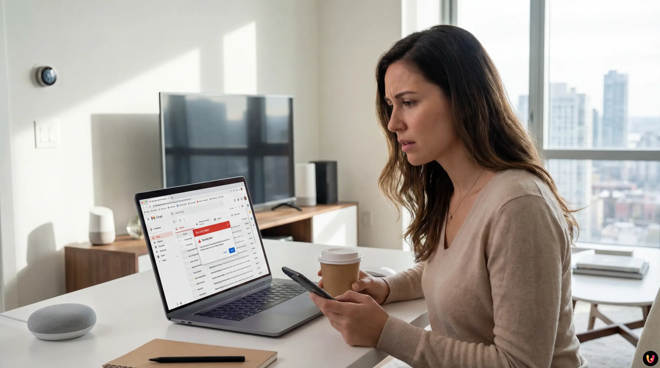 Logo Gmail con simbolo di sicurezza e blocco dei protocolli POP3 e Gmailify