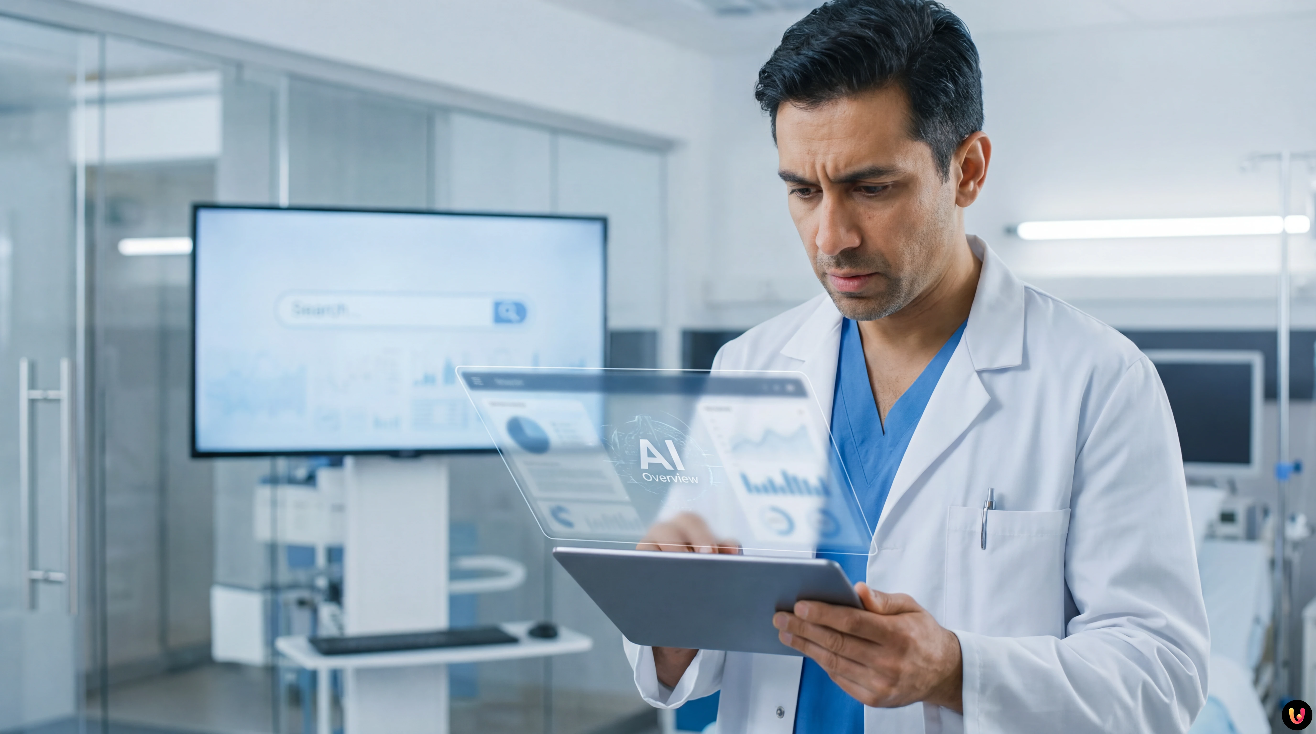 Google AI Overviews : Erreurs médicales critiques Illustration interface Google AI Overviews avec symboles médicaux et glitch numérique