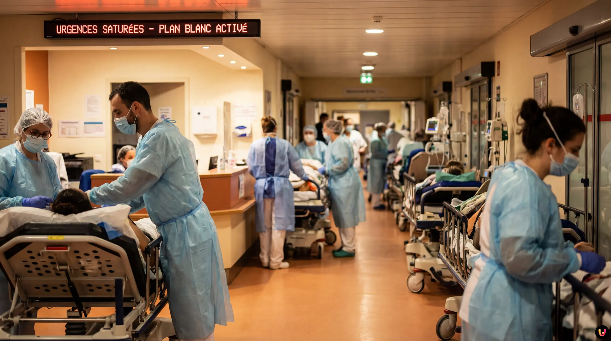 Service d'urgence hospitalier satur&eacute; par l'afflux de patients gripp&eacute;s