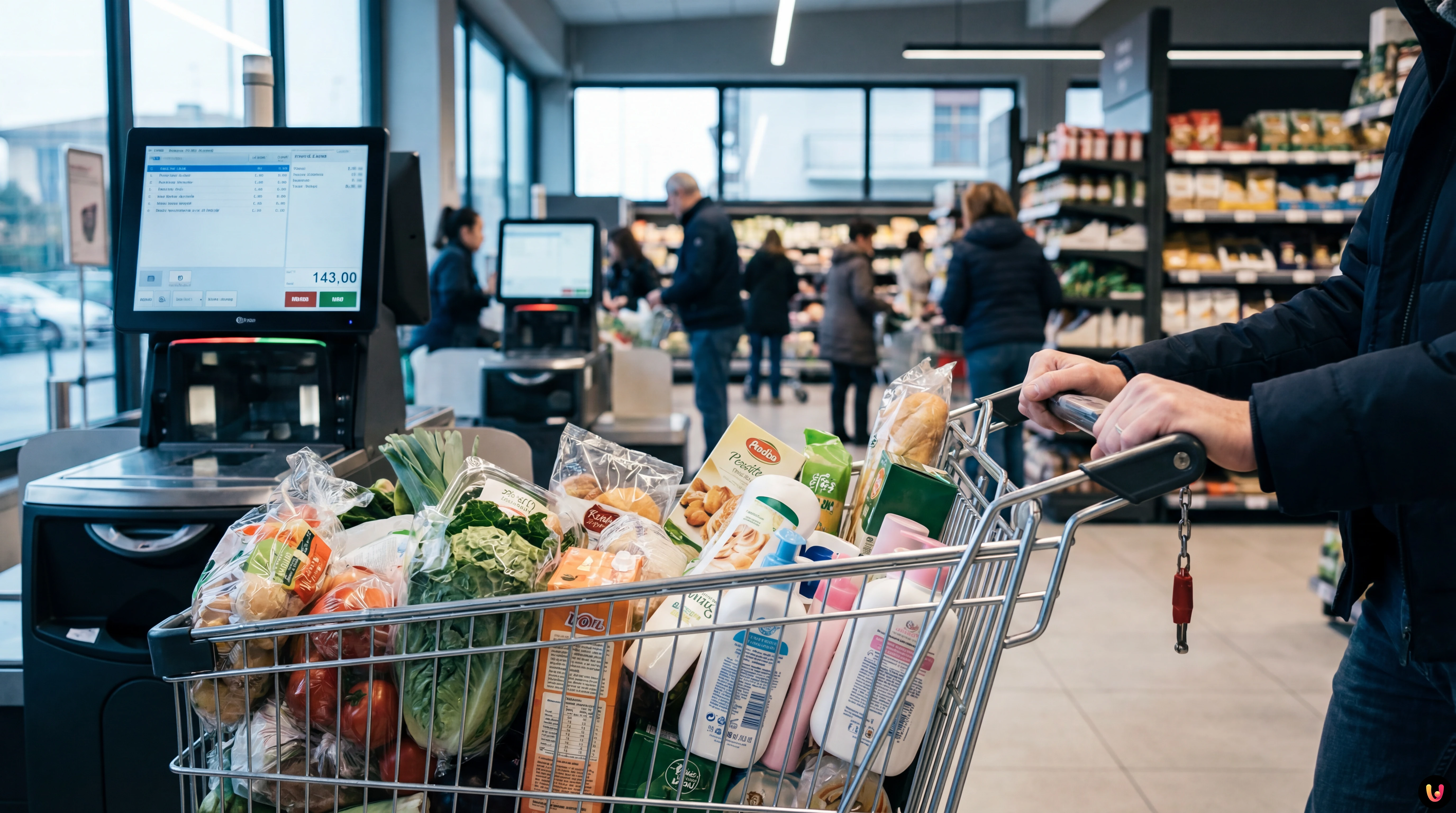 Carrello della spesa pieno simbolo dei rincari inflazione Italia