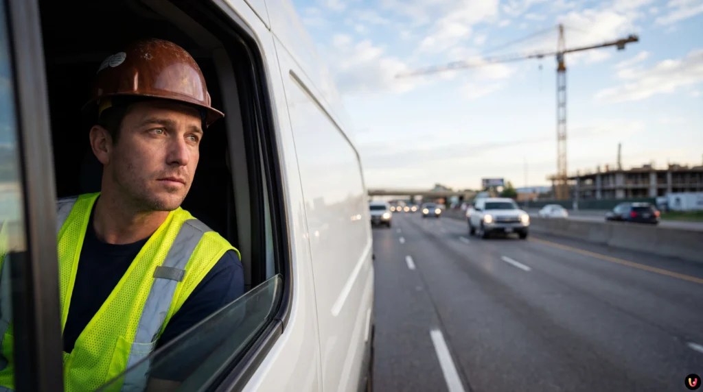Lavoratori edili in sicurezza in un cantiere di costruzioni durante i lavori
