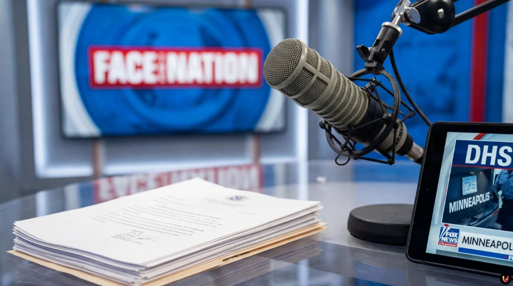 Kristi Noem Explodes at CBS Host as DHS Official Tricia McLaughlin Trends DHS Secretary Kristi Noem speaking intensely during a CBS interview.