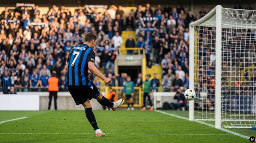 Matteo Tramoni del Pisa durante l'azione da gol contro il Como