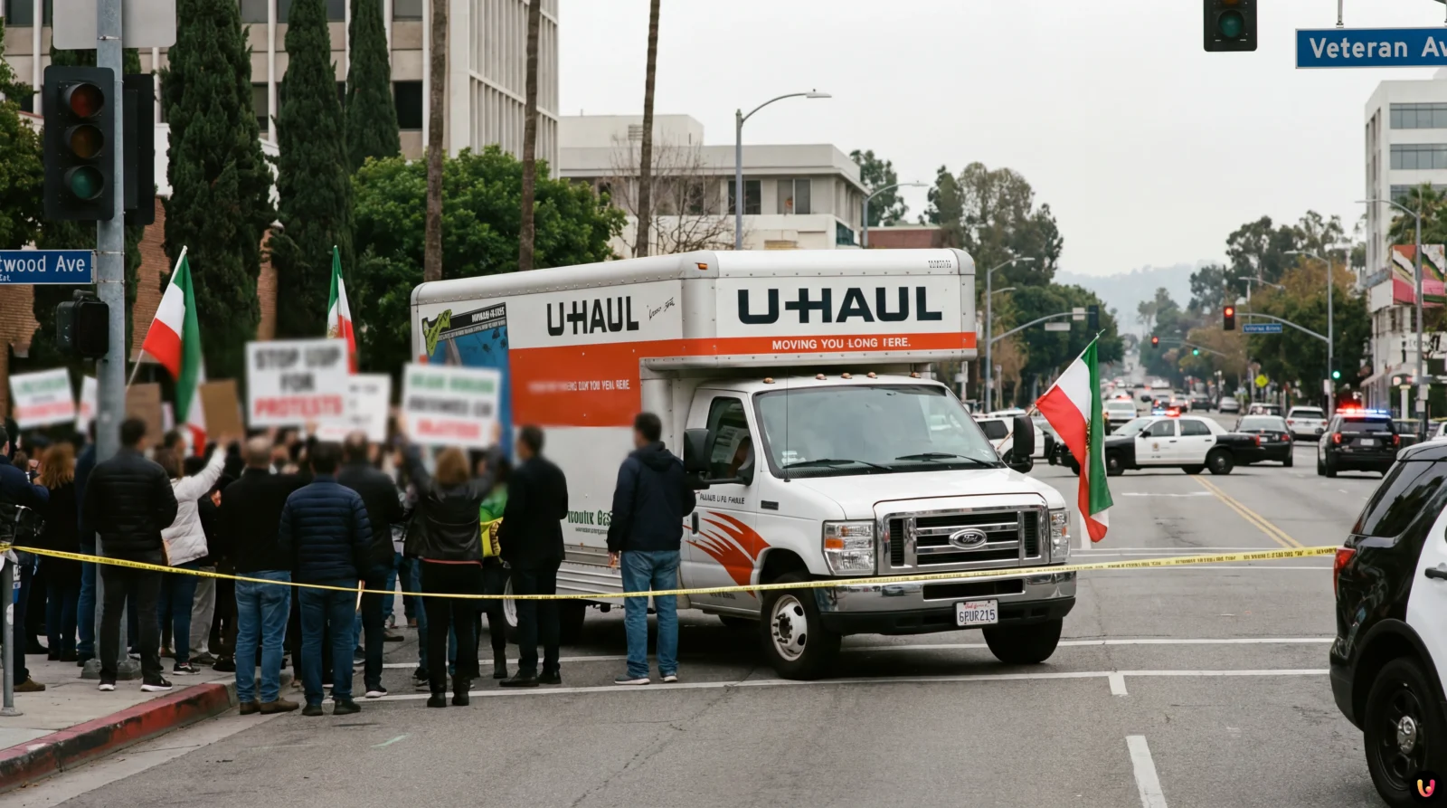 Los Angeles : Un camion U-Haul fonce dans une manifestation