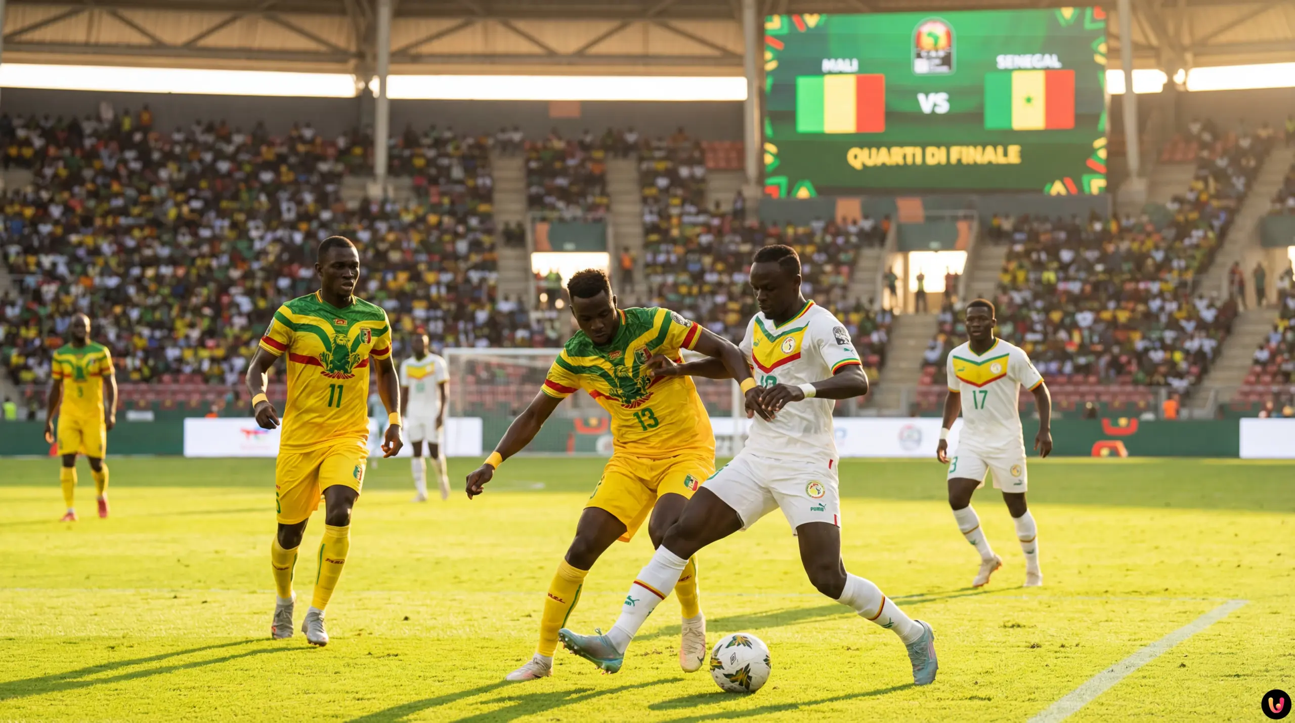 Grafica del match Mali-Senegal quarti di finale Coppa d'Africa 2026