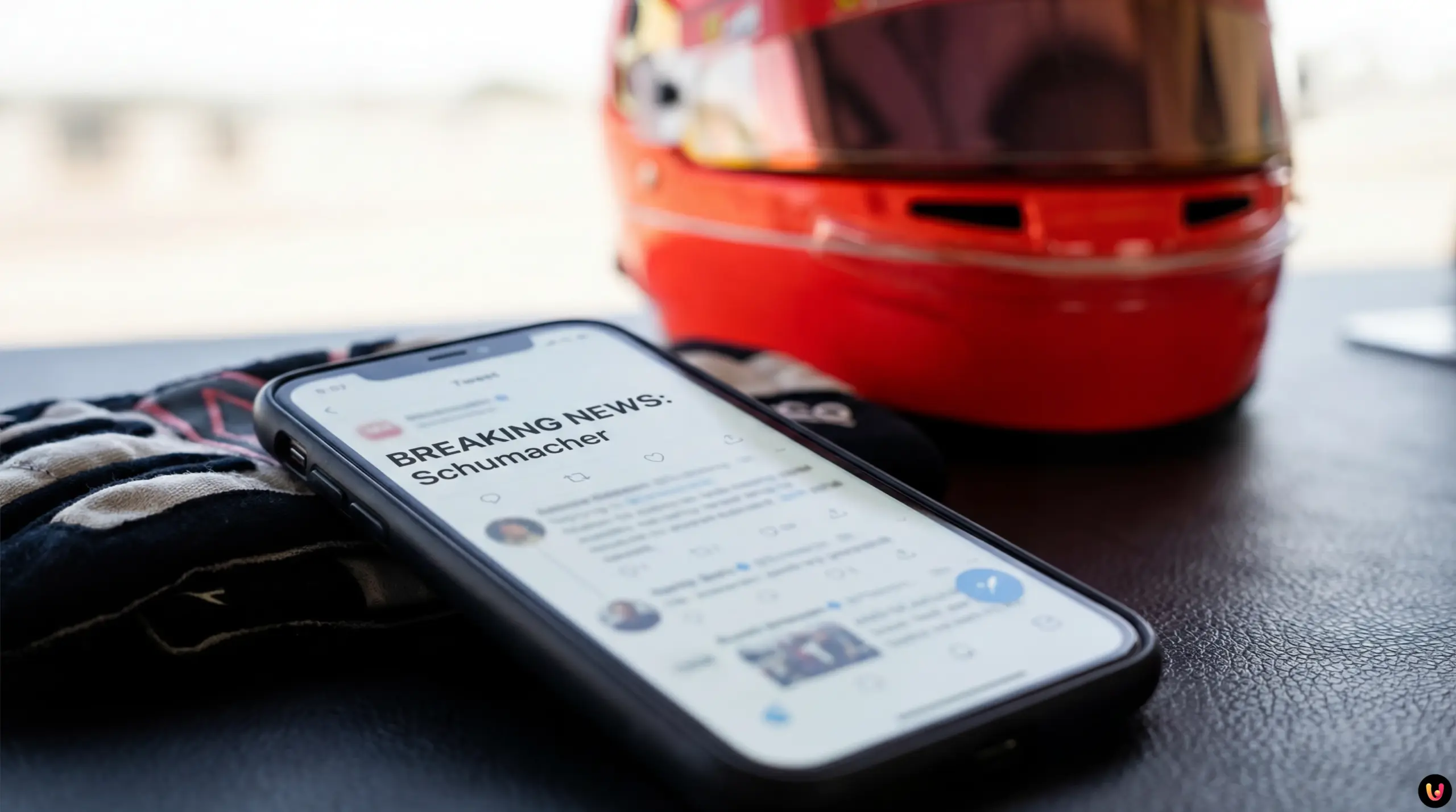 Michael Schumacher : Confusion et frayeur mondiale Portrait de l'ancien pilote de F1 Michael Schumacher sous les couleurs de Ferrari.