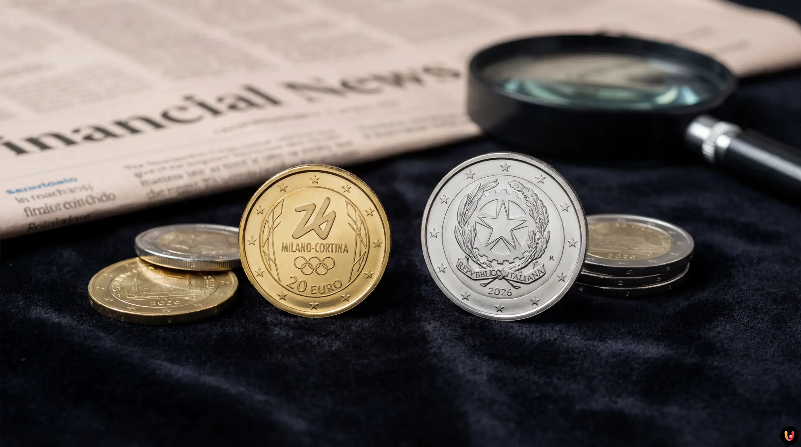 Dettaglio moneta oro Milano-Cortina 2026 della nuova Collezione Numismatica italiana