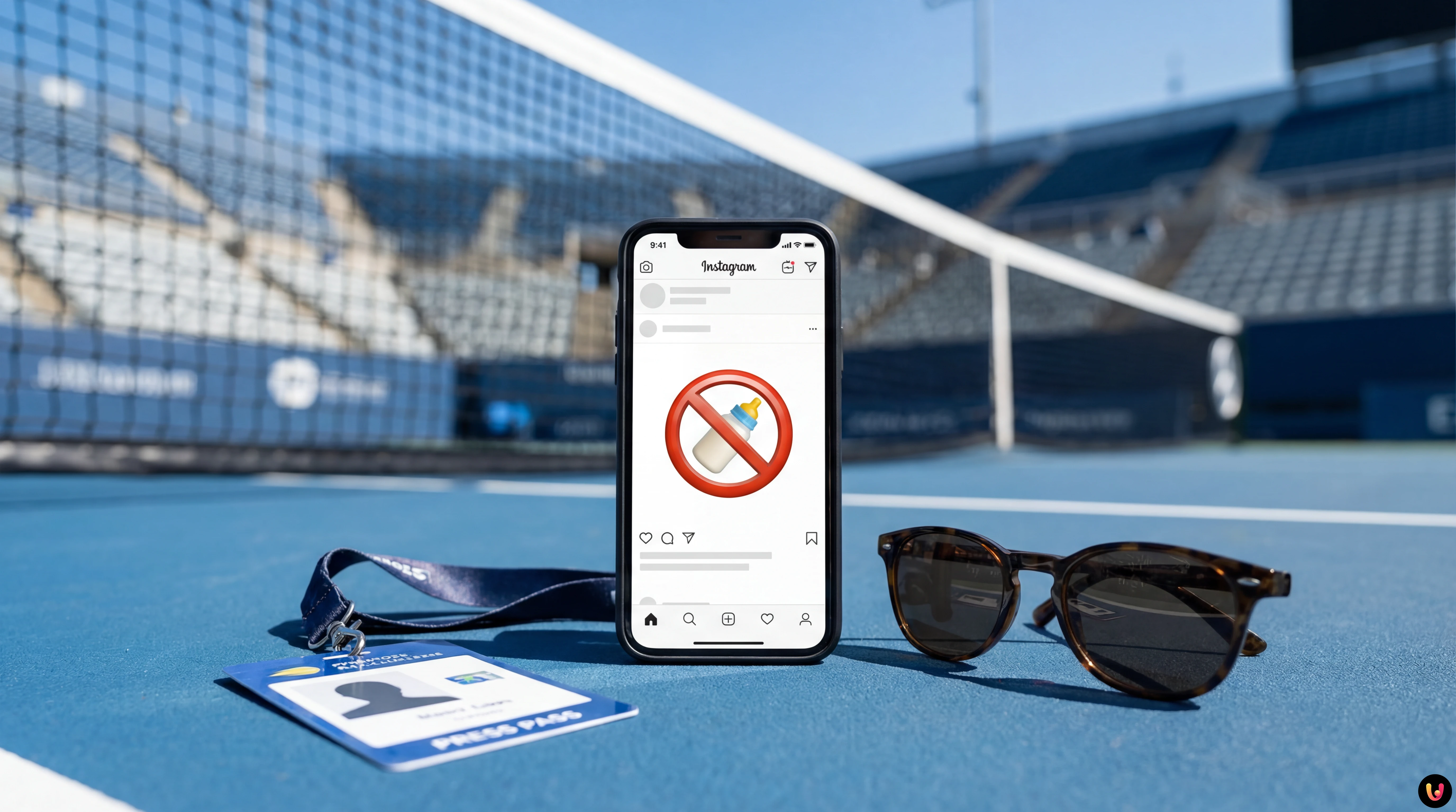 Morgan Riddle sugli spalti degli Australian Open con outfit color carta da zucchero