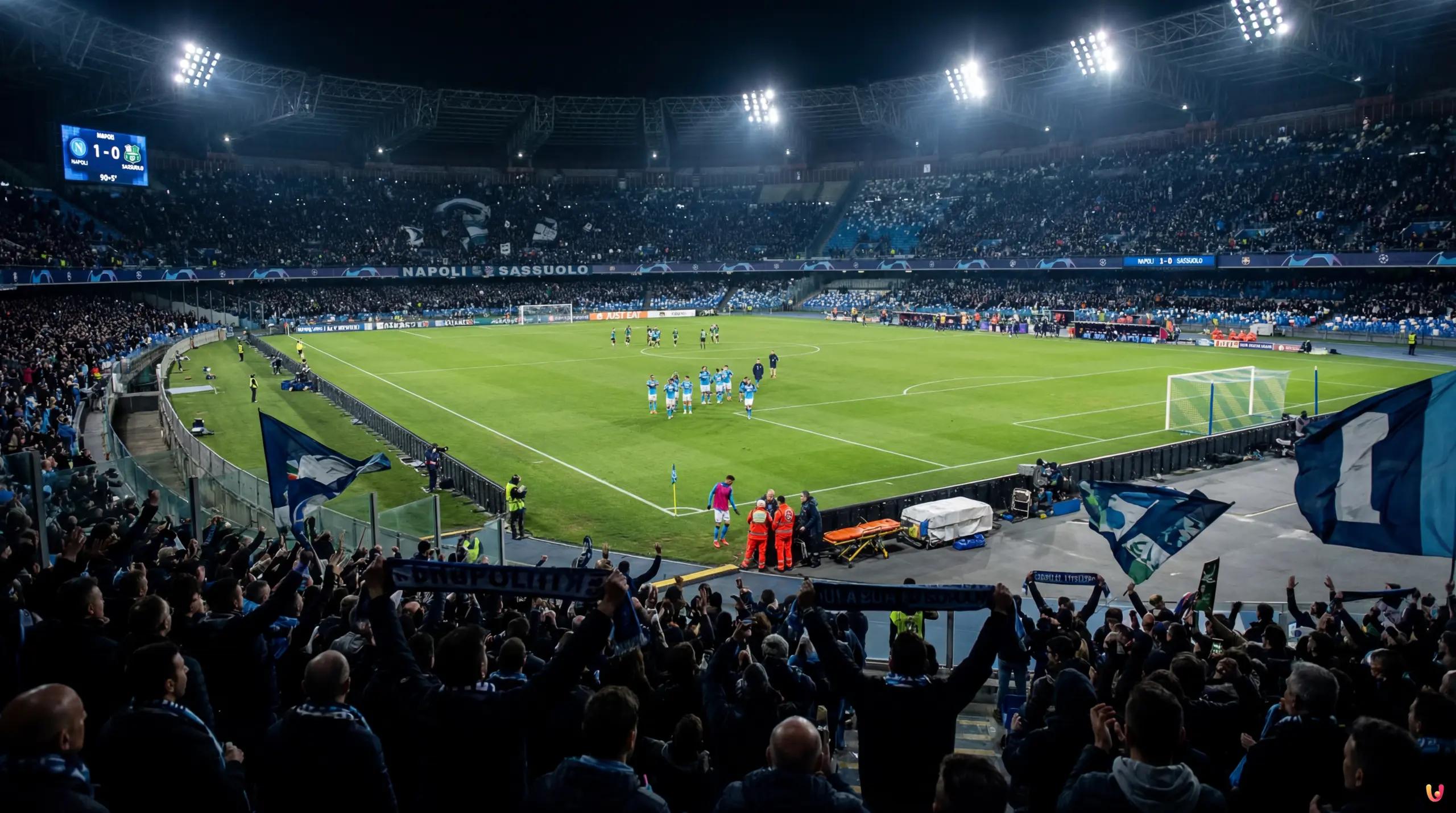 Napoli-Sassuolo 1-0: Conte Esulta per la Vittoria Antonio Conte esulta a bordo campo durante Napoli-Sassuolo allo stadio Maradona