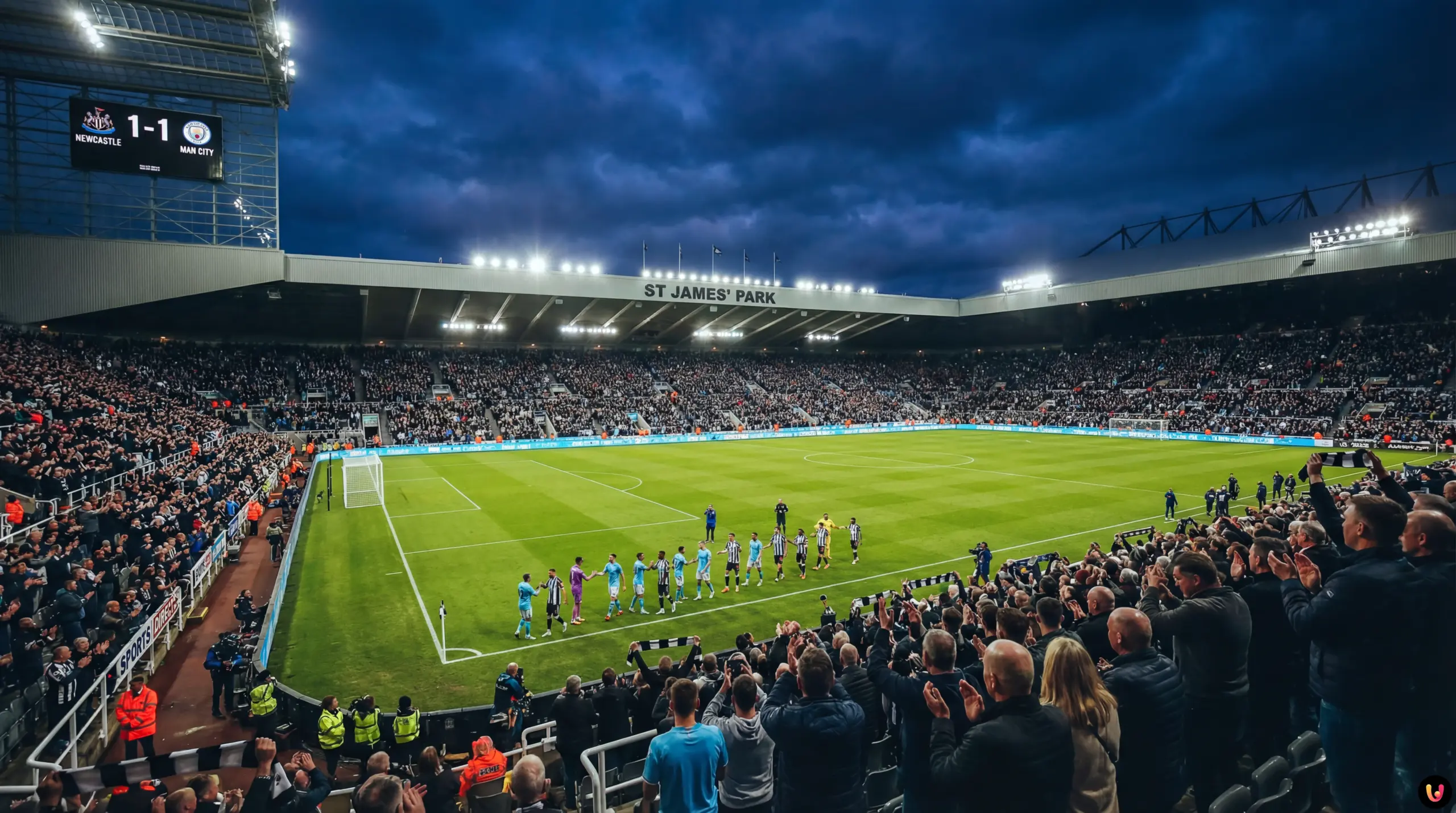 Joueurs de Newcastle et Man City en duel lors du match nul 1-1 en Carabao Cup.