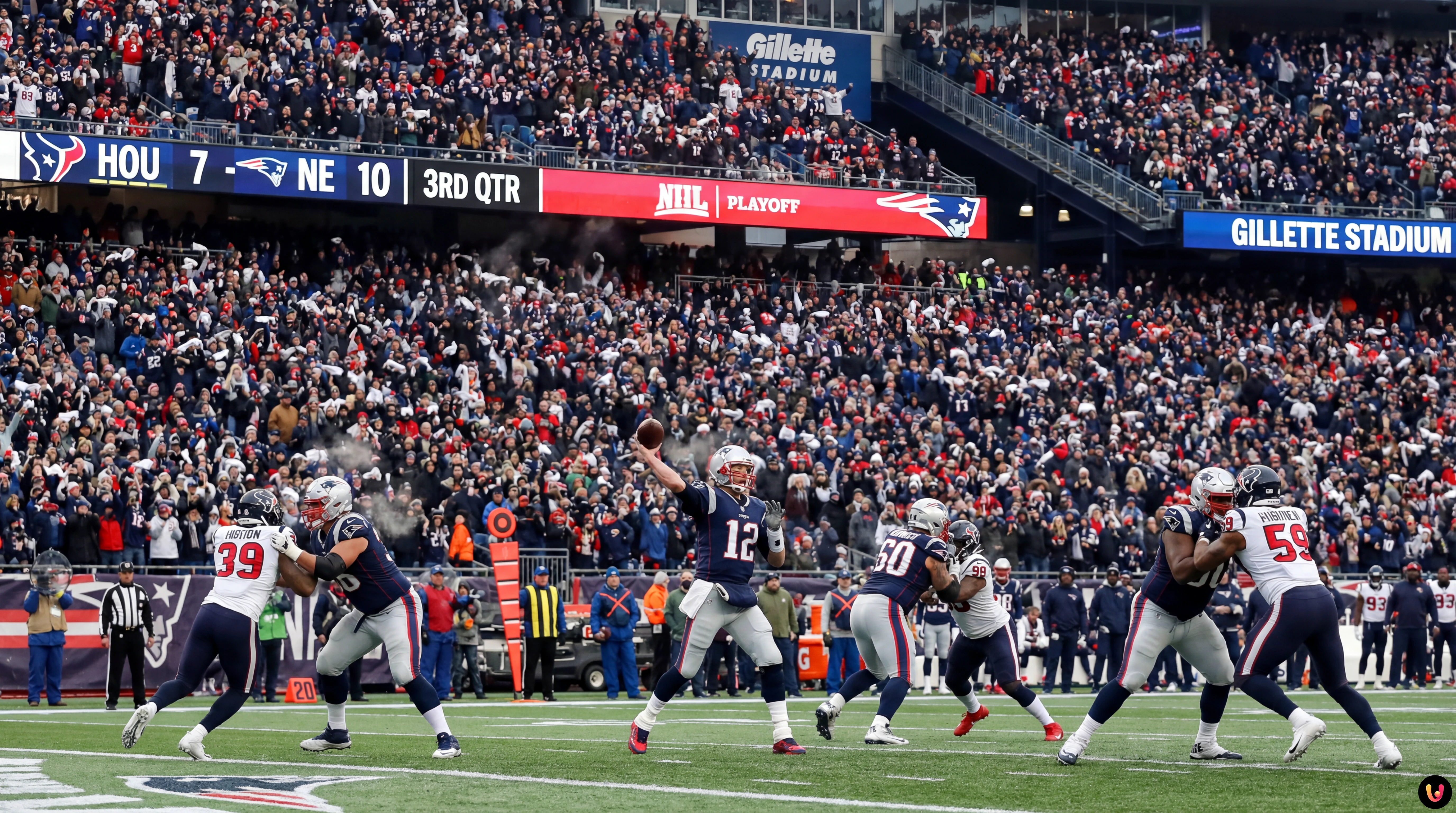 Drake Maye and CJ Stroud facing off at Gillette Stadium during NFL Divisional Round playoffs