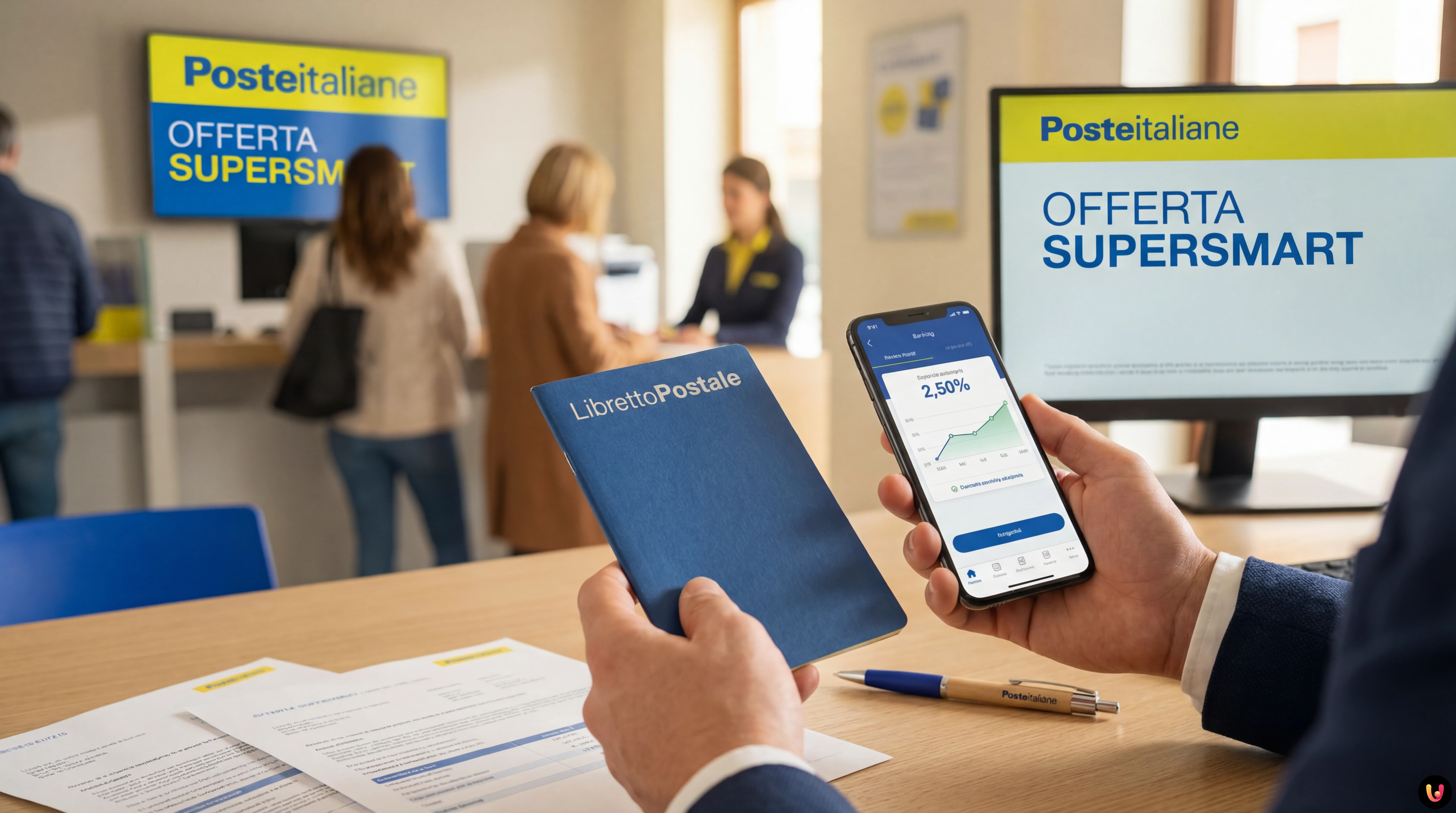 Grafica Offerta Supersmart 2026 Poste Italiane con tassi di interesse al 2,50%