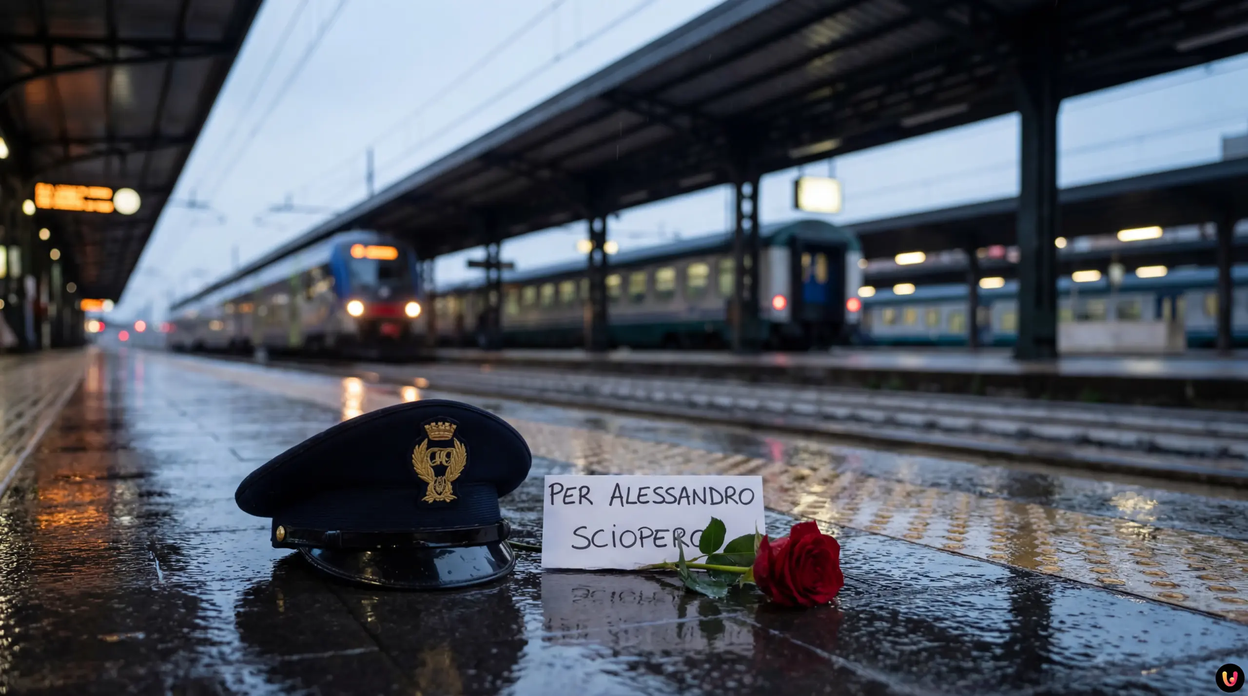 Omicidio Capotreno Bologna: Alessandro Ambrosio Stazione Bologna e polizia sul luogo dell'omicidio del capotreno Alessandro Ambrosio