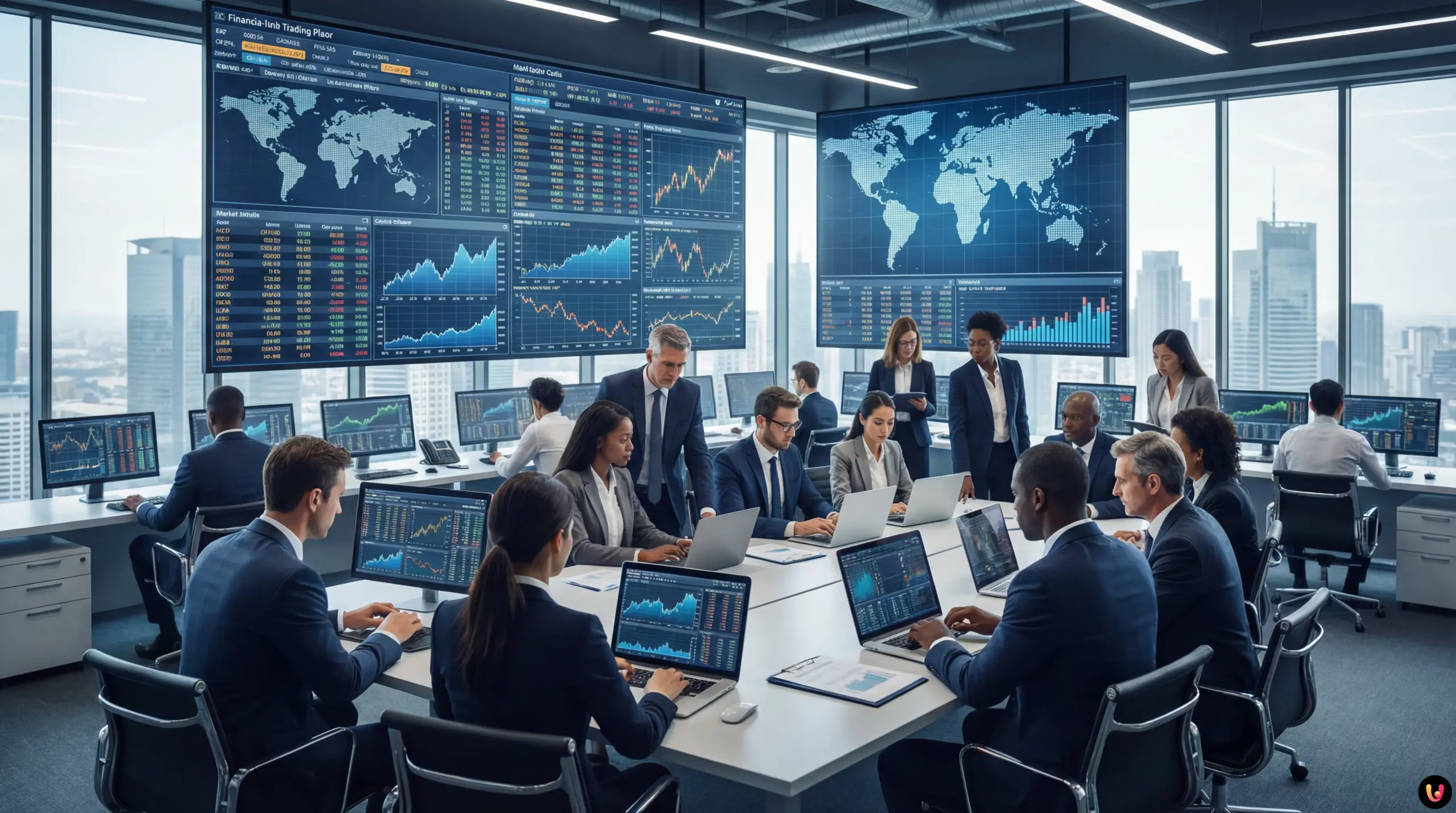 Grafici finanziari e analisi trend per le previsioni economiche e outlook di mercato 2026