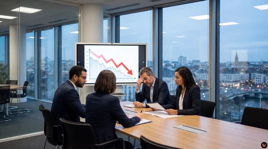 Graphique illustrant la hausse des faillites en Pays de la Loire