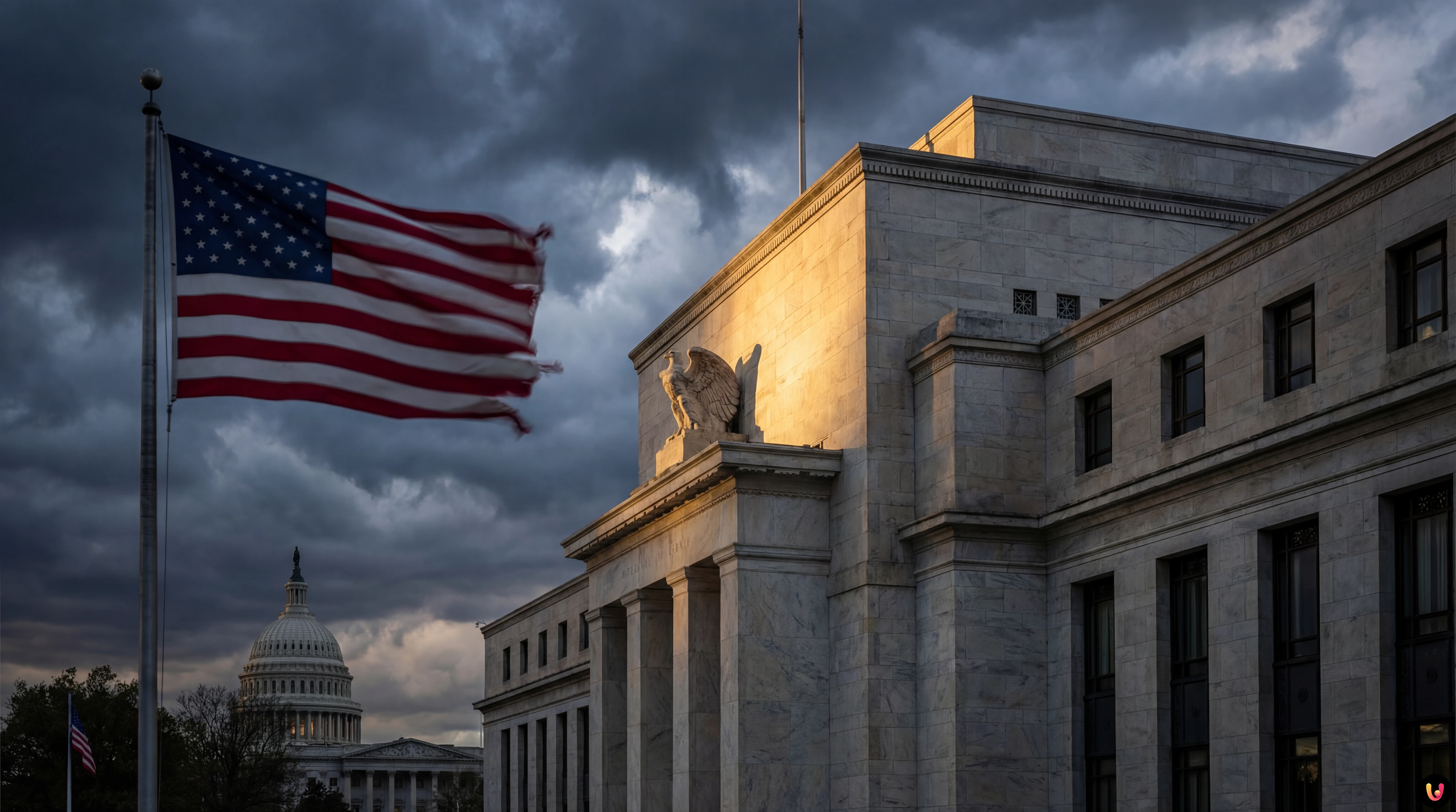 Scontro Trump-Powell: a rischio indipendenza Fed Primo piano di Jerome Powell e Donald Trump a confronto con sfondo della Federal Reserve