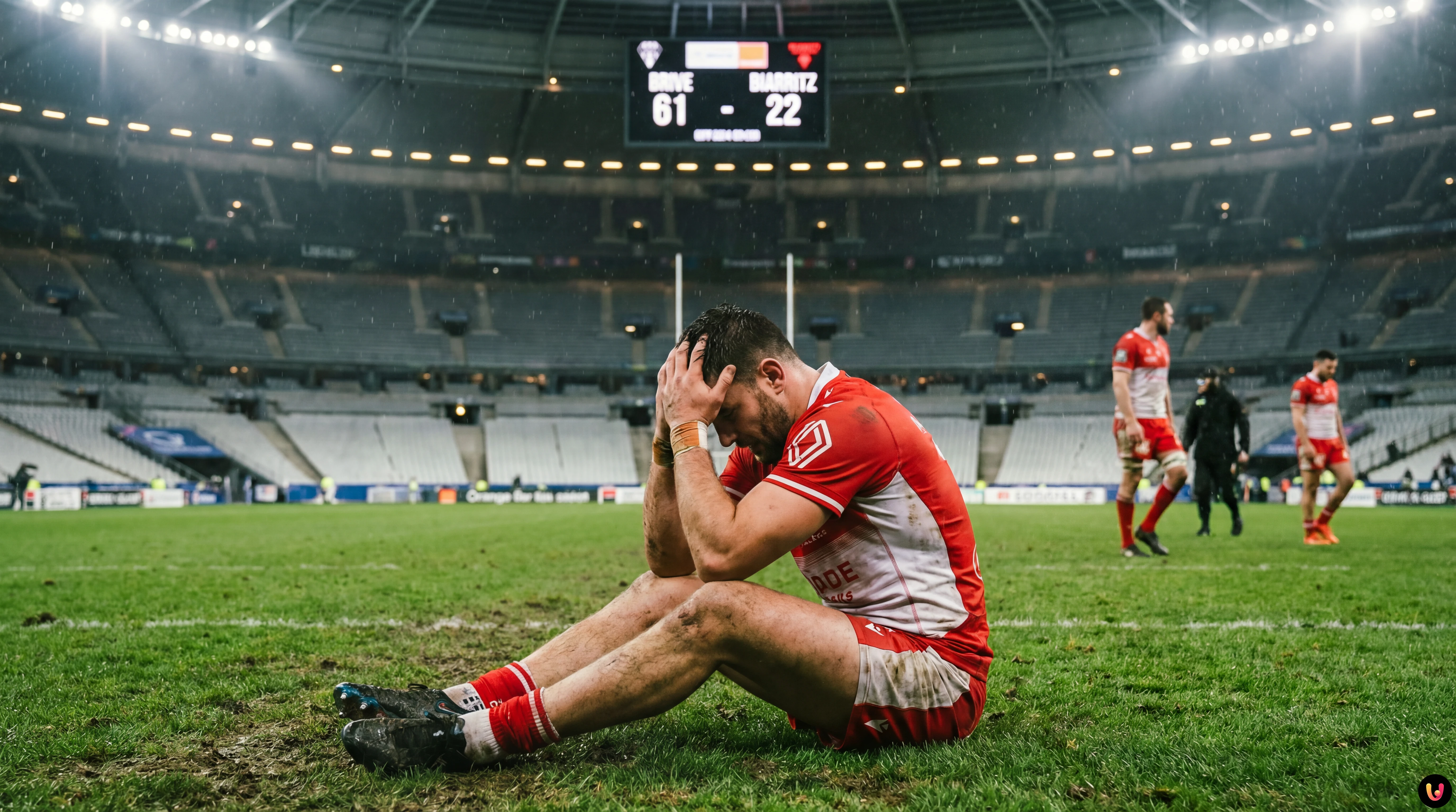 Action de match rugby Pro D2 entre le CA Brive et le Biarritz Olympique