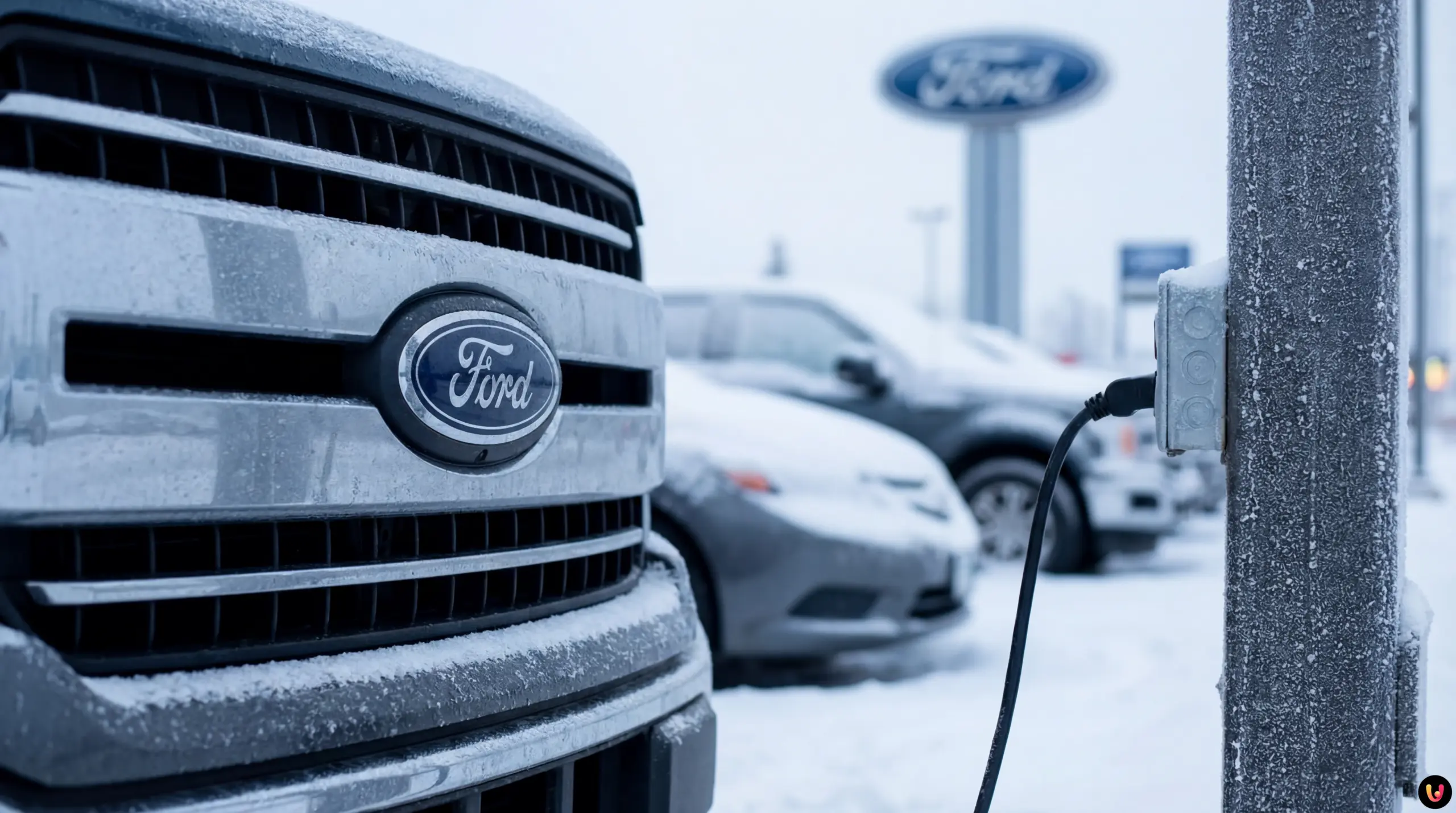 Logo Ford sur la calandre d'un v&eacute;hicule concern&eacute; par le rappel massif au Canada