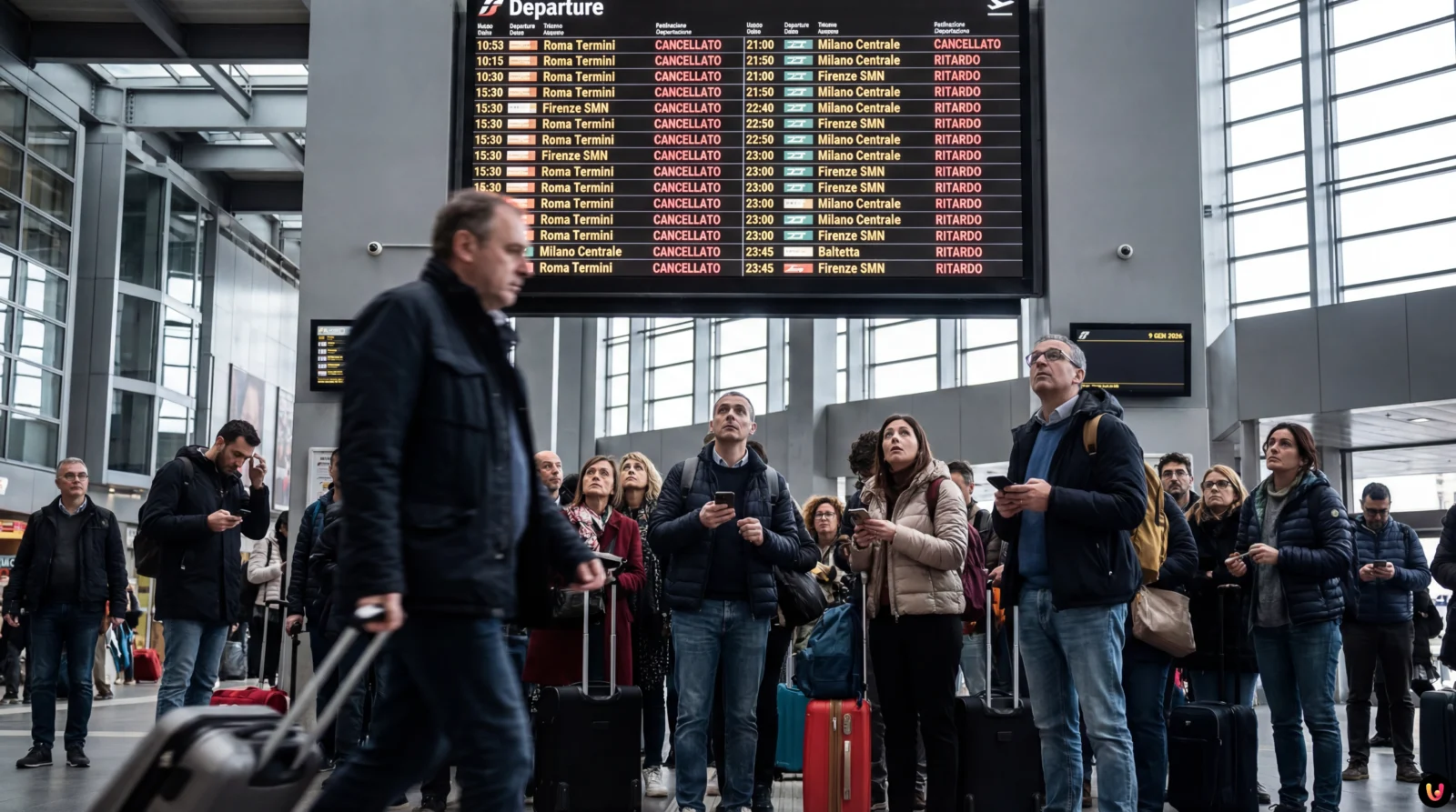 Sciopero 9 e 10 gennaio 2026: stop aerei e treni, orari e fasce garantite