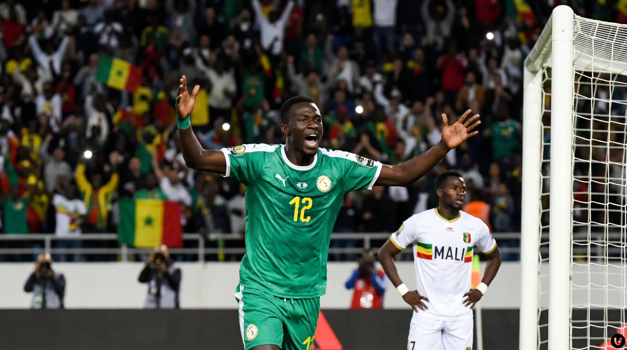 Iliman Ndiaye esulta: Senegal in semifinale Coppa d'Africa Iliman Ndiaye esulta dopo il gol vittoria del Senegal contro il Mali.