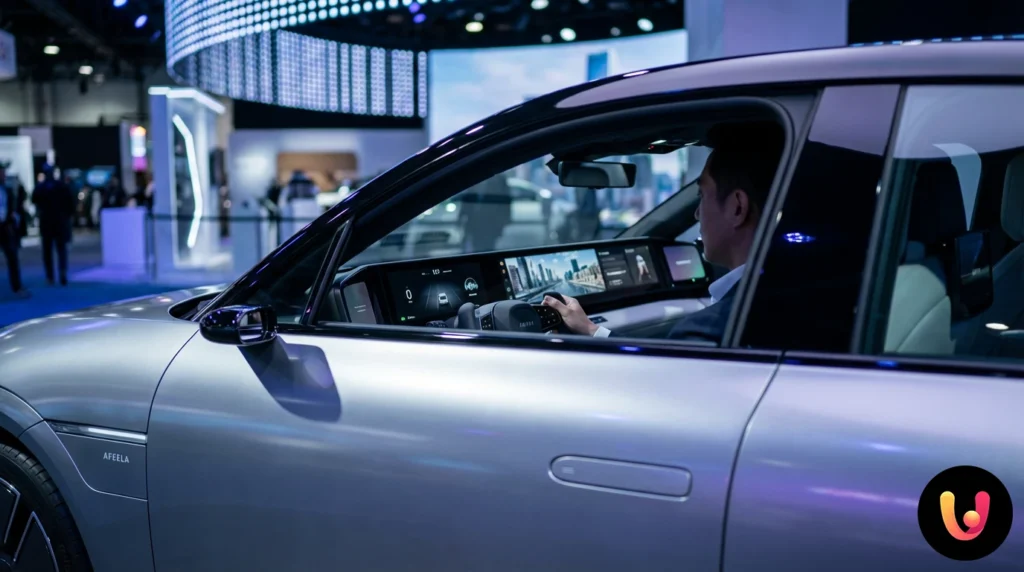 Nuova auto elettrica Afeela di Sony Honda Mobility in mostra al CES 2026