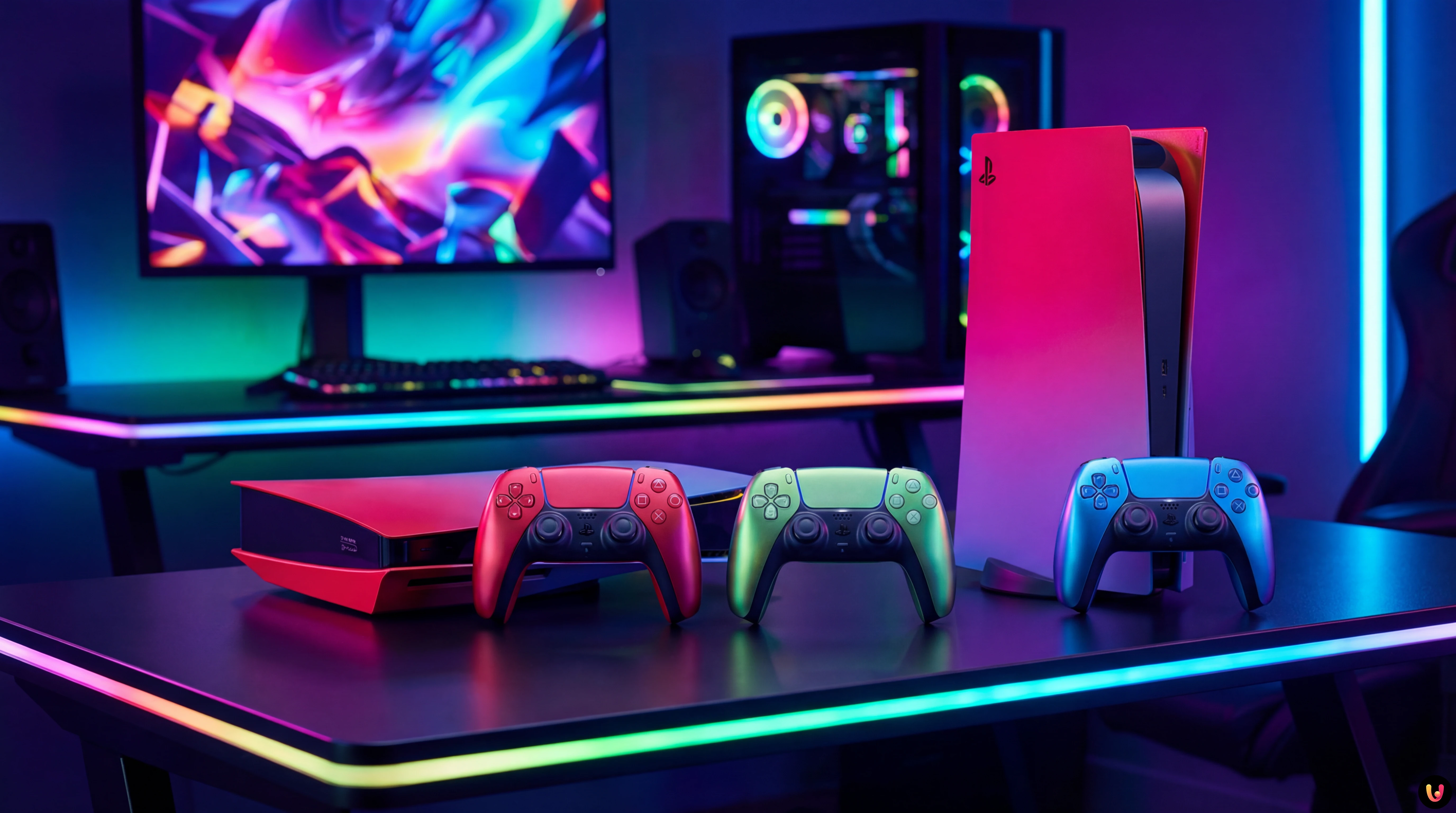 Controller DualSense e cover PS5 Slim della collezione Hyperpop con sfumature neon lucide