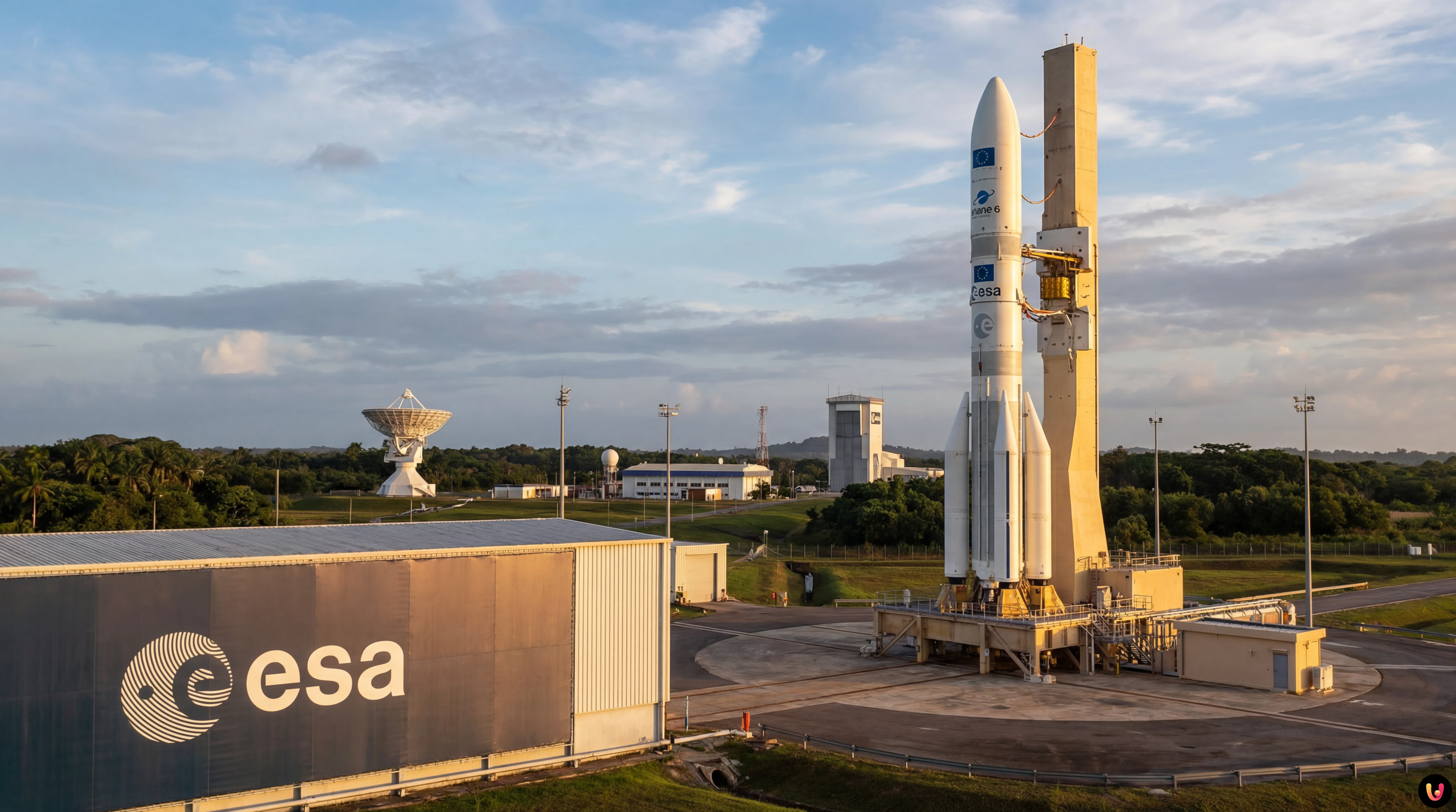 Illustrazione confronto programmi spaziali Europa ESA e Stati Uniti NASA