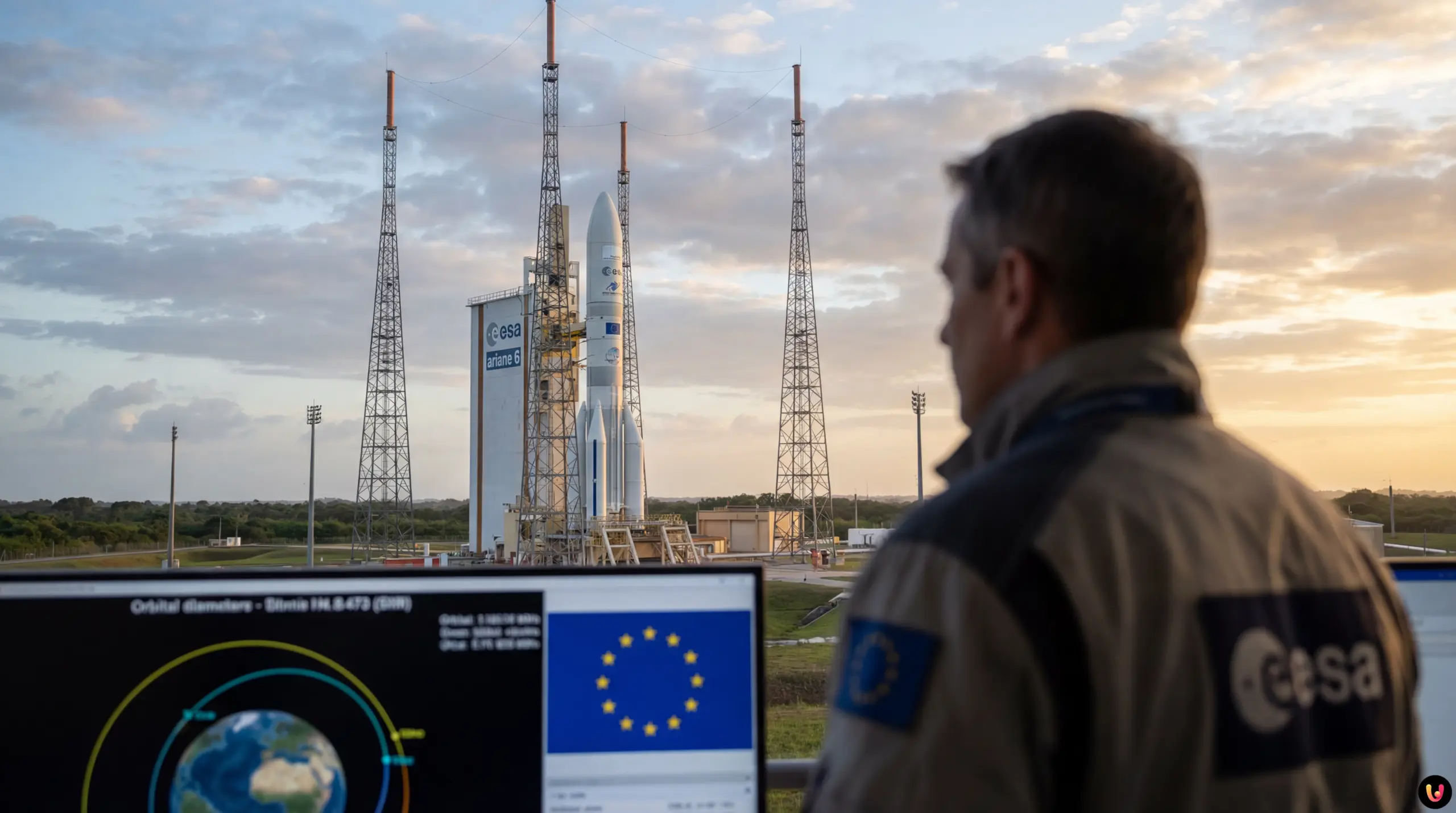 Confronto simbolico tra i programmi spaziali di Europa e Stati Uniti