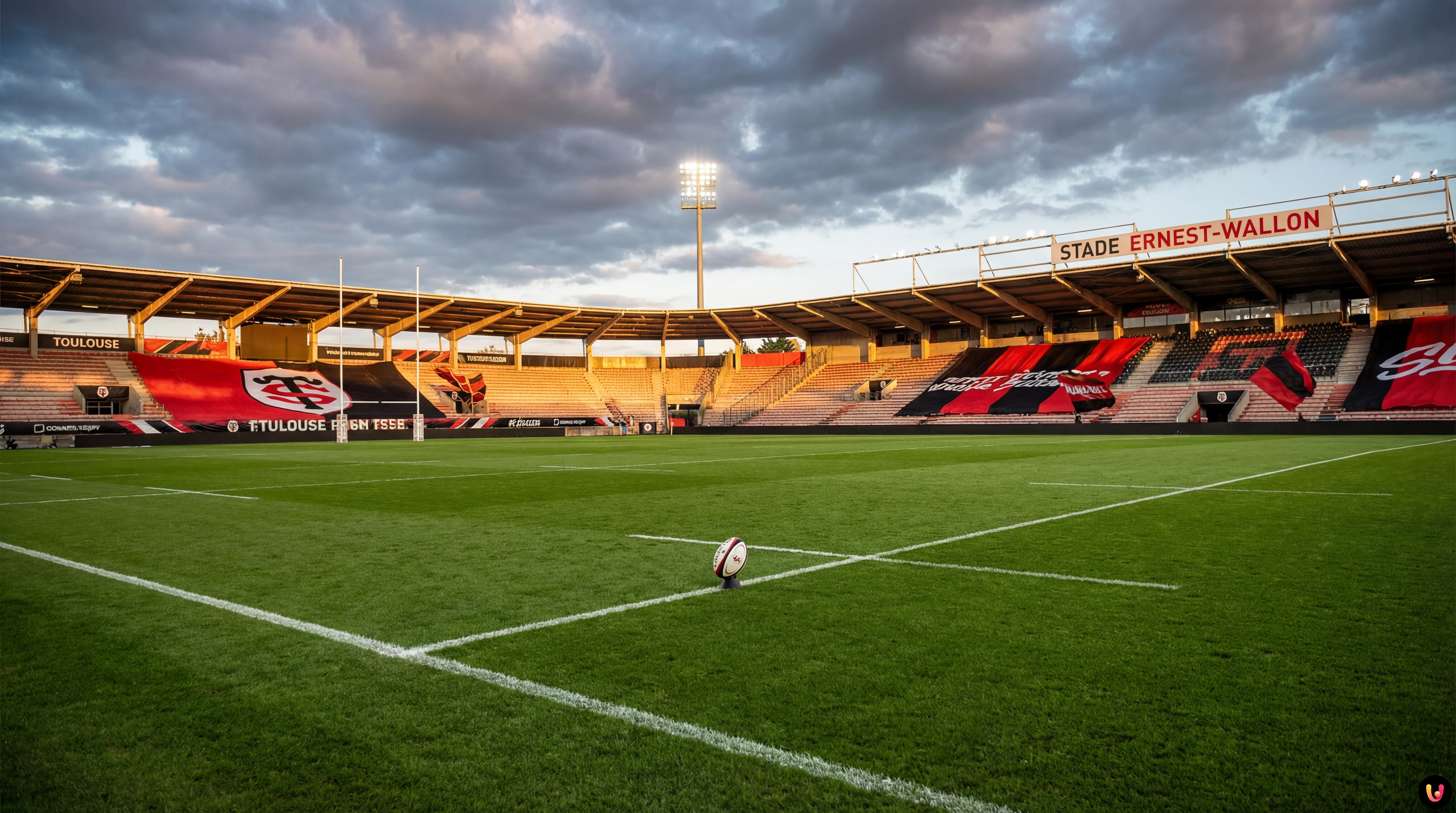 Romain Ntamack sous les couleurs du Stade Toulousain avant le match contre Sale