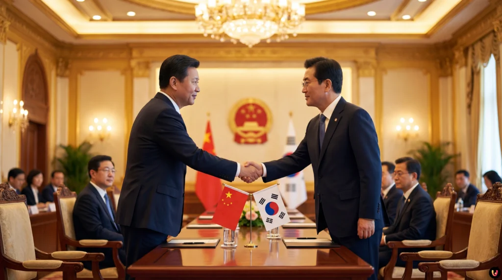 Svolta a Pechino: Cina e Corea del Sud più vicine, gelo con Usa e Giappone Xi Jinping stringe la mano al presidente sudcoreano Lee Jae-myung nella Grande Sala del Popolo.