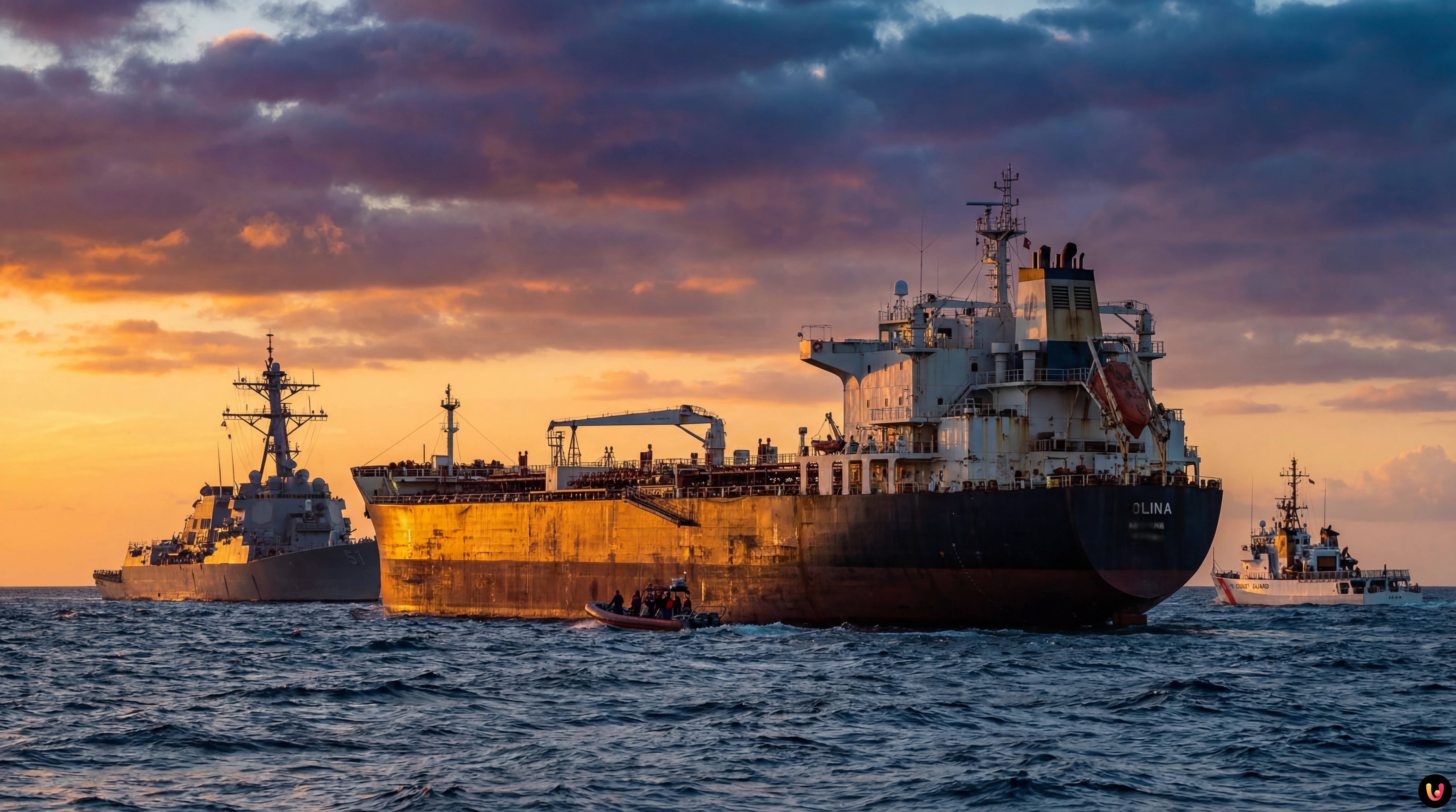 Saisie du pétrolier Olina : Tensions USA-Venezuela Interception du pétrolier Olina par les forces navales américaines en mer