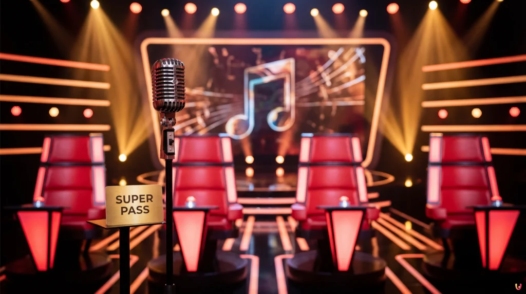 Arisa sorridente sulla poltrona rossa durante le Blind Auditions di The Voice Kids 2026