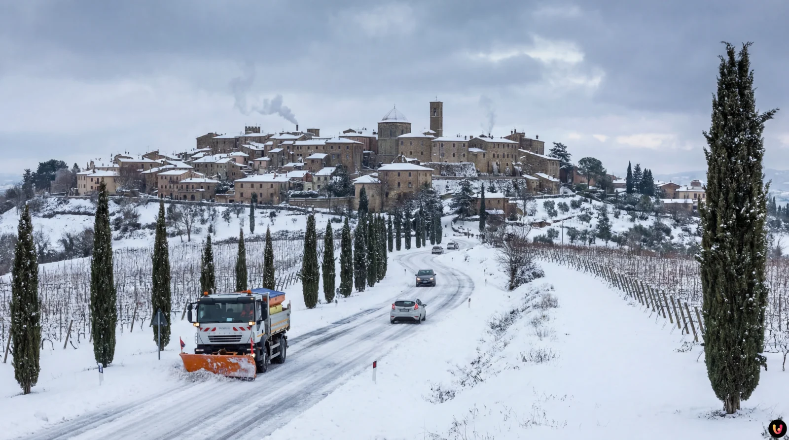 Toscana sotto la neve: strade bloccate, scuole chiuse e allerta ghiaccio