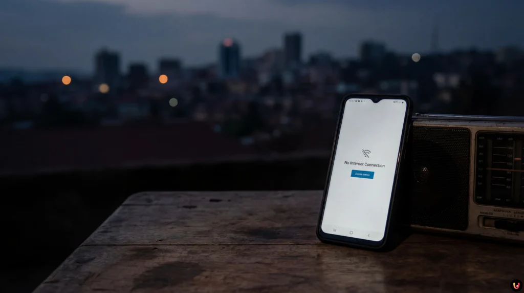 Concetto di censura internet in Uganda durante le elezioni presidenziali