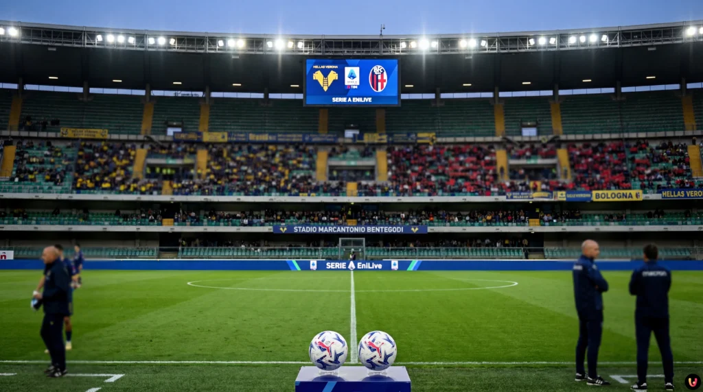 Grafica match Verona-Bologna con Zanetti e Italiano