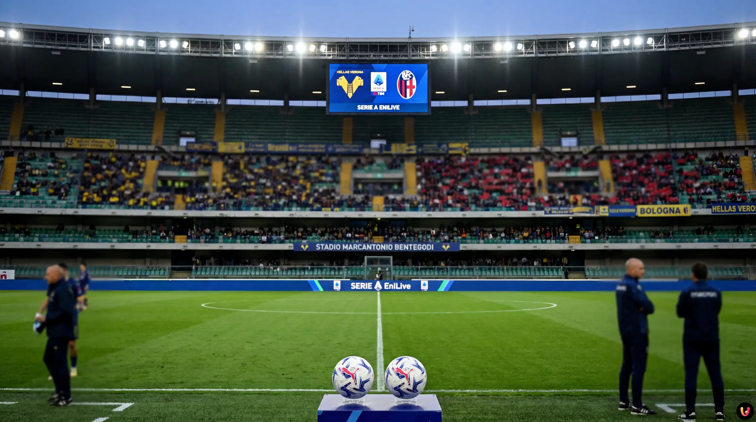 Grafica match Verona-Bologna con Zanetti e Italiano