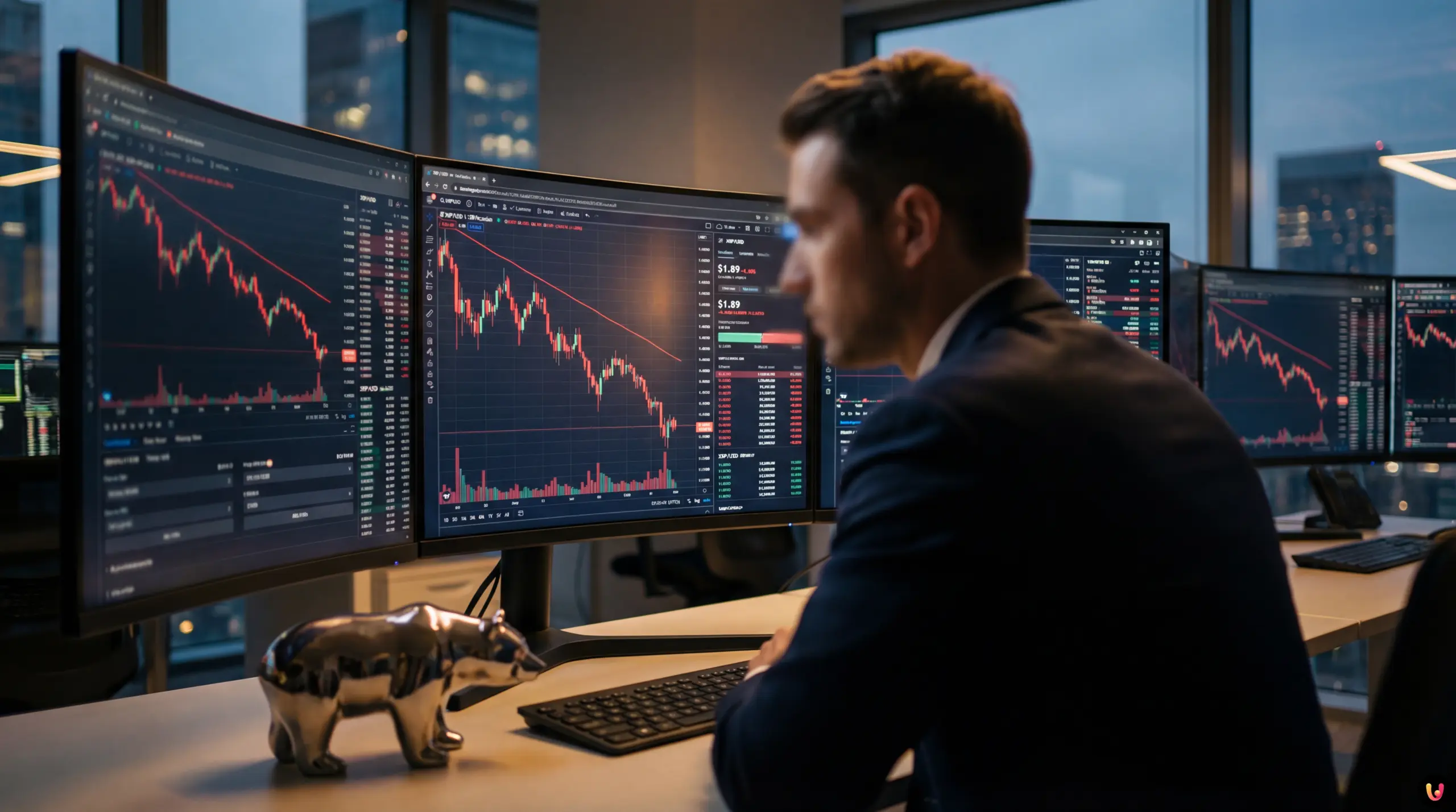 XRP Kurs-Analyse: Bärischer Trend & Widerstand Finanzchart zeigt XRP Preisabfall und bärische Ablehnung bei 2 US-Dollar