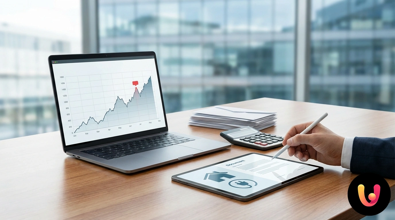 Soglia ISEE 2026 e Bonus Bollette: calcolo limiti di reddito Calcolatrice su fatture energetiche e documenti di reddito con monete in euro