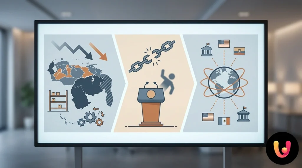 Folla di manifestanti a caracas sventola bandiere venezuelane durante le proteste contro il governo